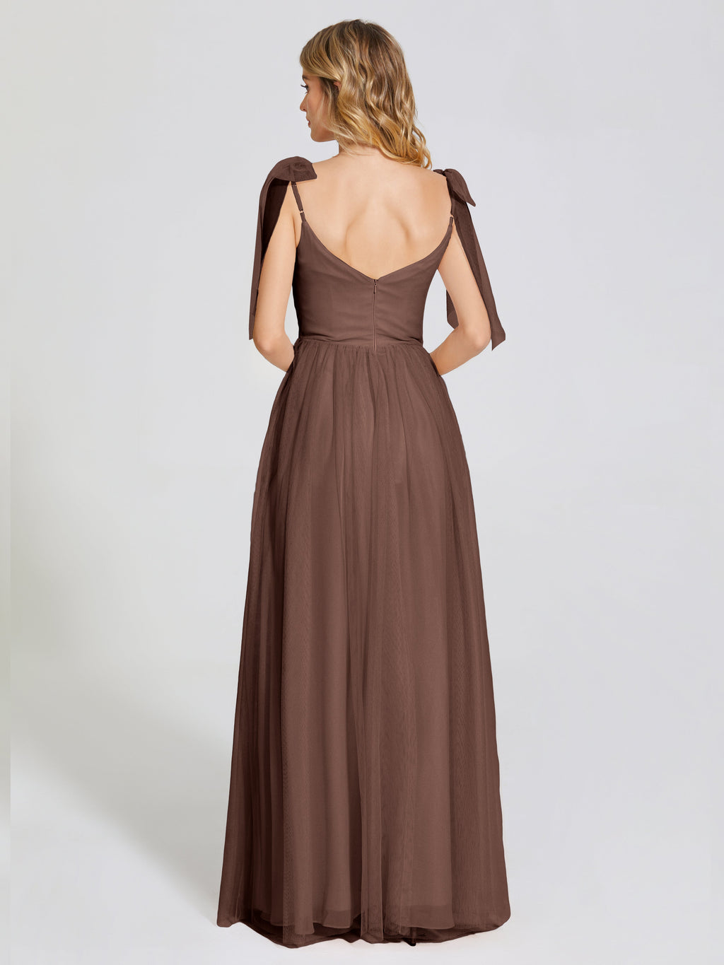Diana Detachable Bow-knot Straps Tulle Bridesmaid Dress