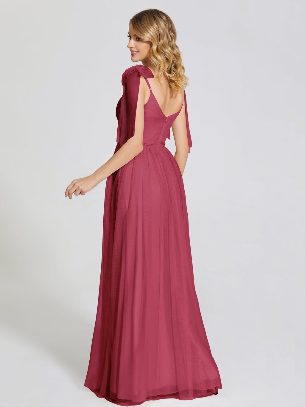 Diana Detachable Bow-knot Straps Tulle Bridesmaid Dress