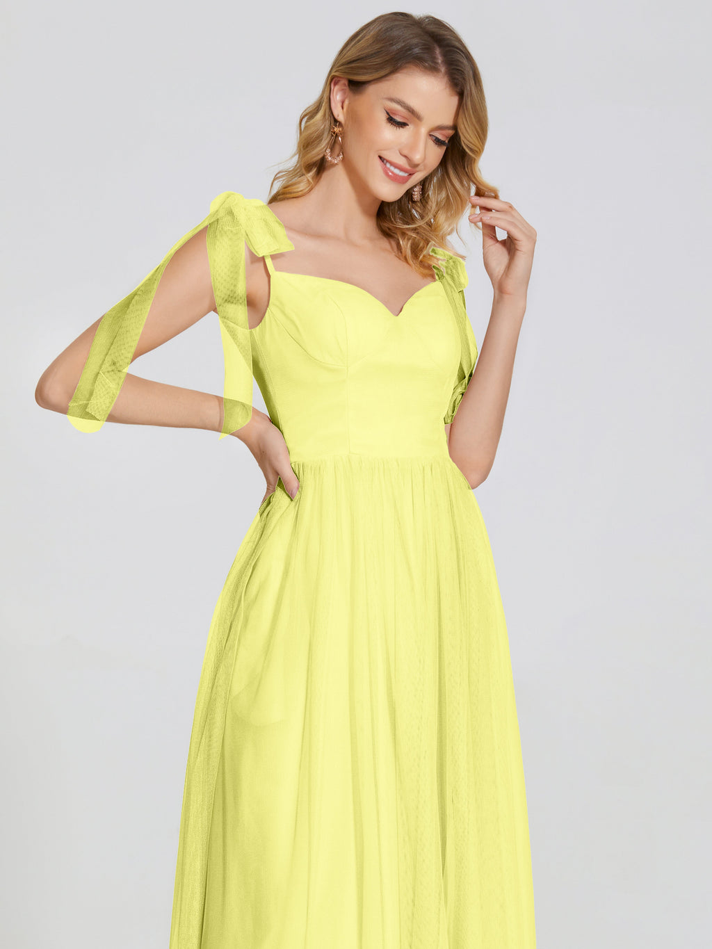 Diana Detachable Bow-knot Straps Tulle Bridesmaid Dress