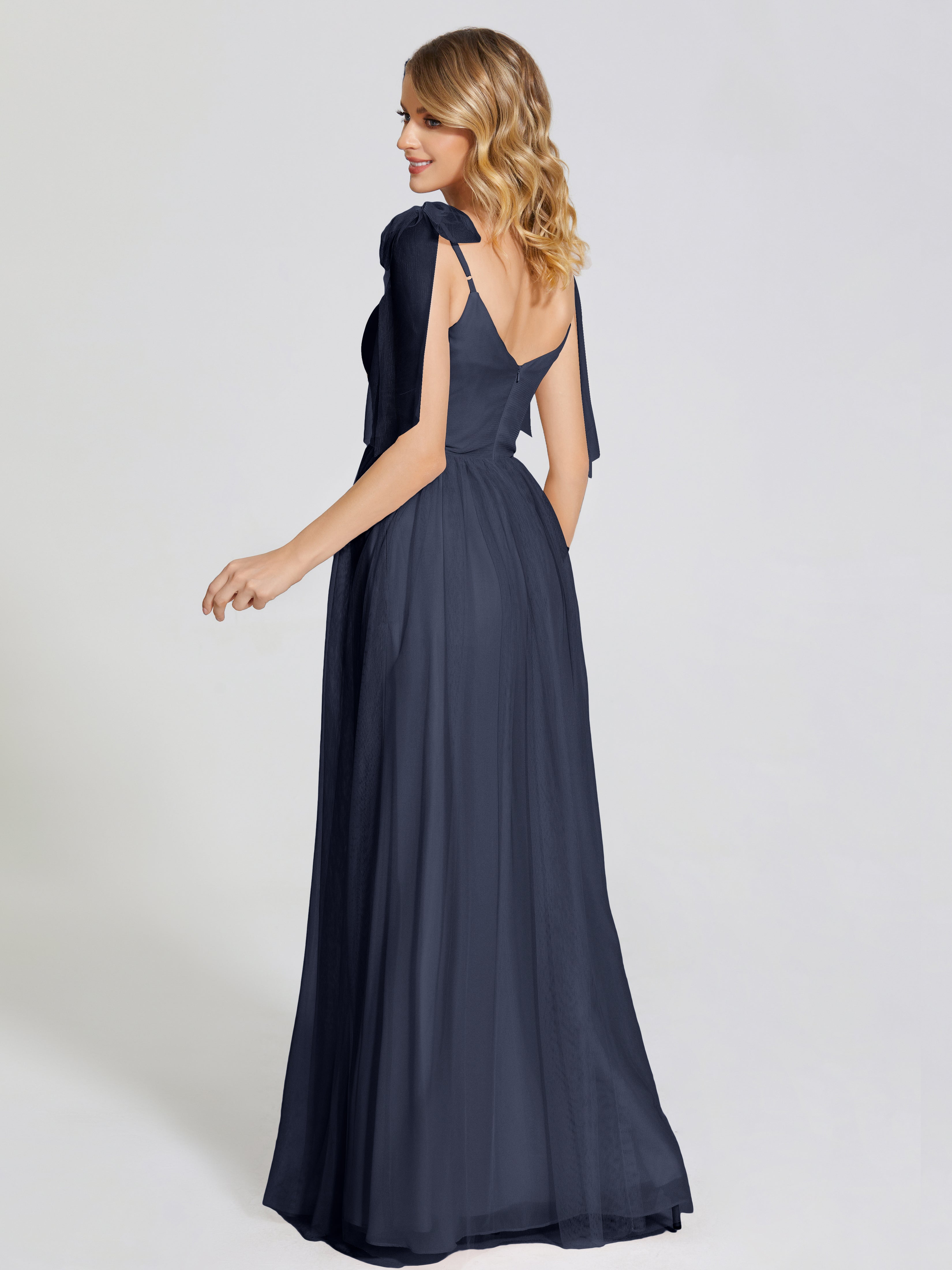 Diana Detachable Bow-knot Straps Tulle Bridesmaid Dress