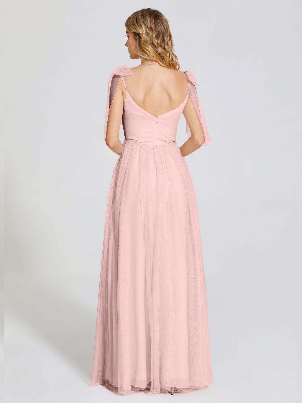 Diana Detachable Bow-knot Straps Tulle Bridesmaid Dress