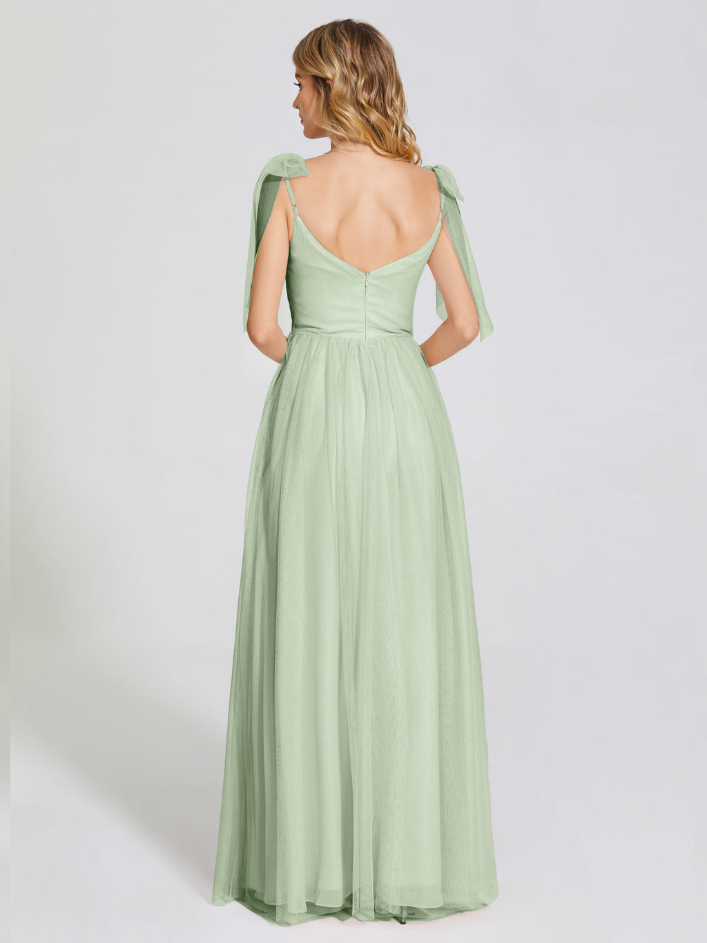 Diana Detachable Bow-knot Straps Tulle Bridesmaid Dress