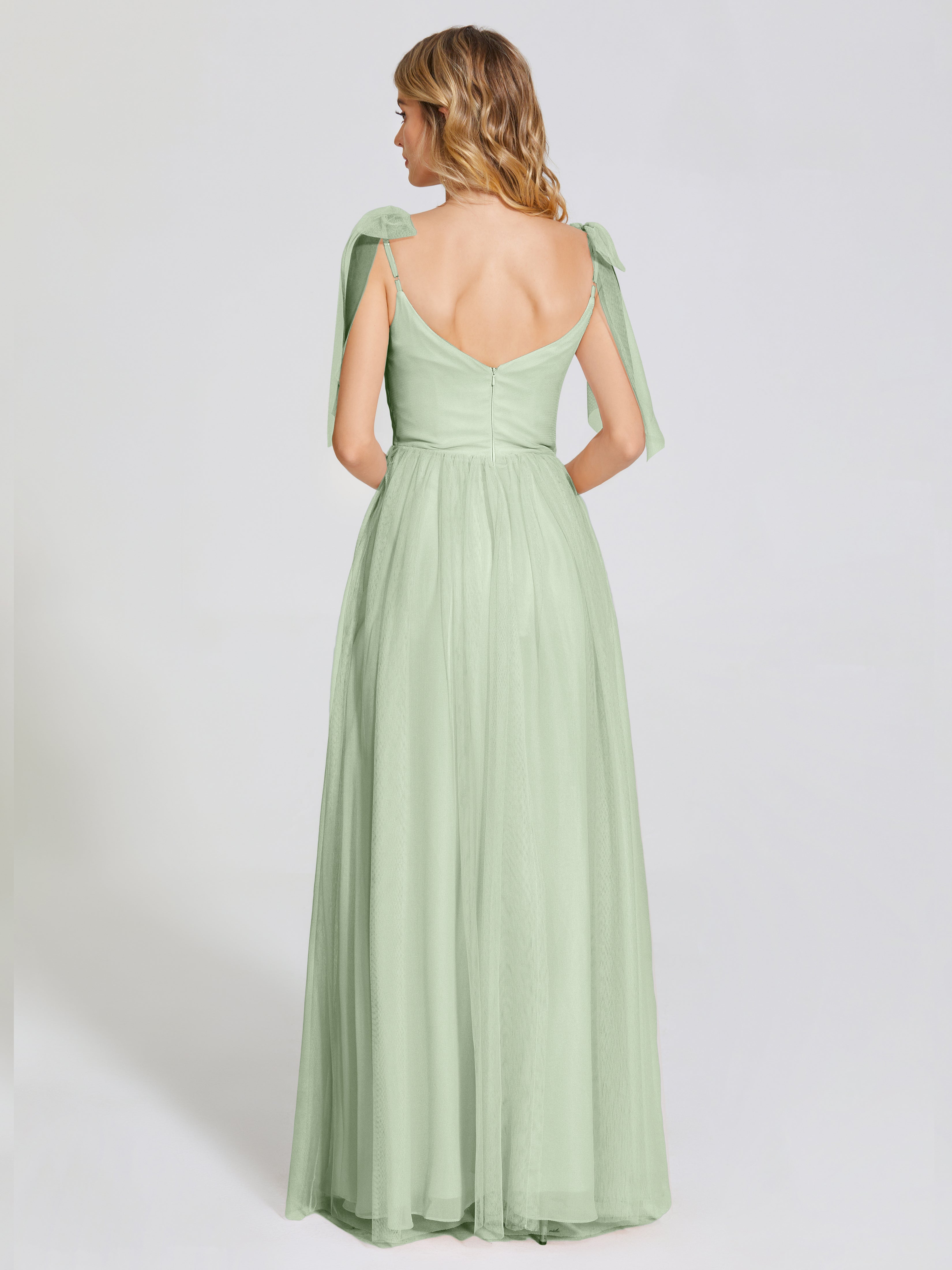 Diana Detachable Bow-knot Straps Tulle Bridesmaid Dress