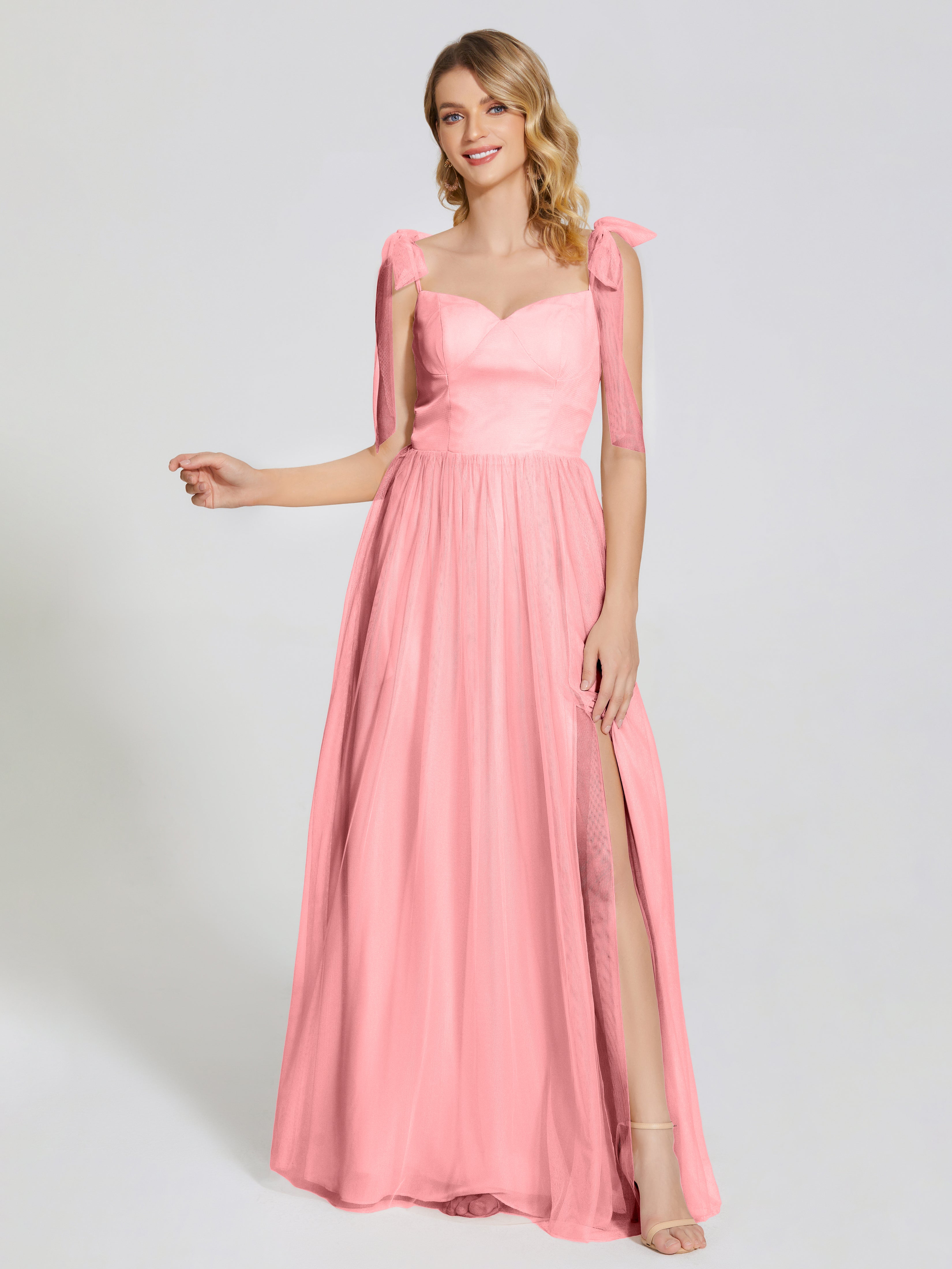 Diana Detachable Bow-knot Straps Tulle Bridesmaid Dress
