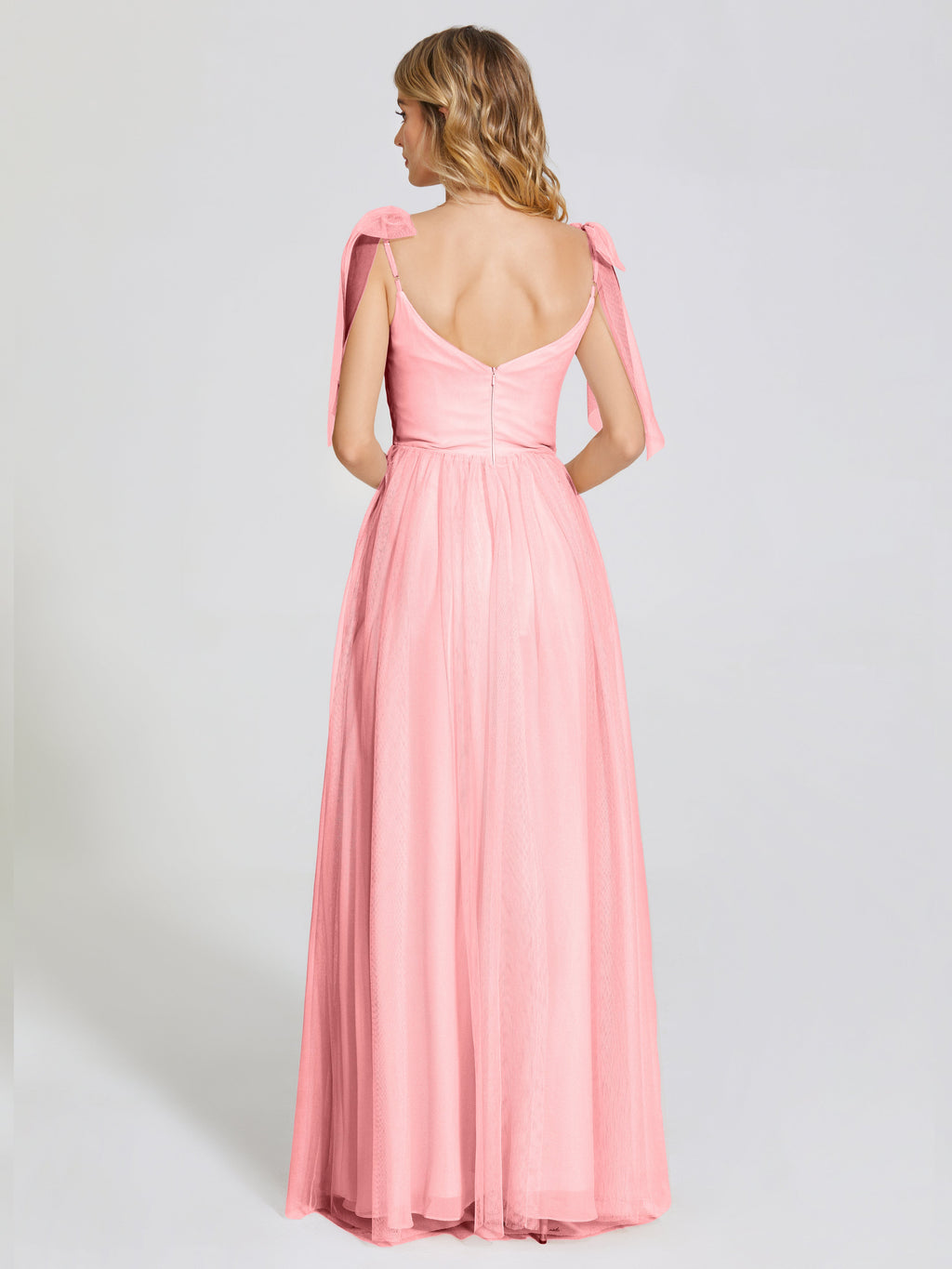 Diana Detachable Bow-knot Straps Tulle Bridesmaid Dress