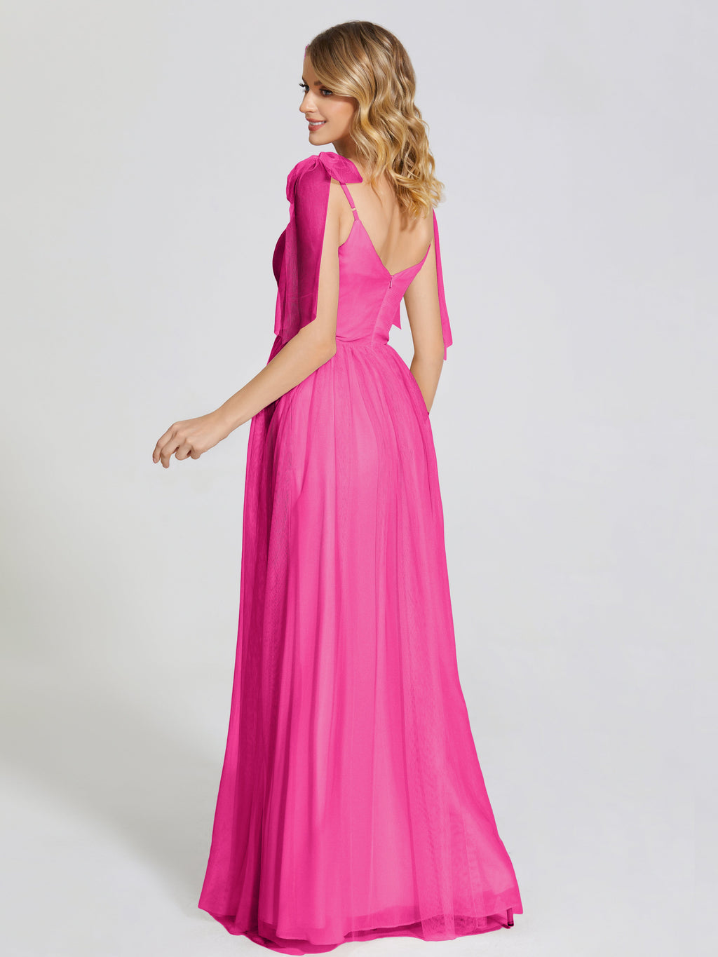 Diana Detachable Bow-knot Straps Tulle Bridesmaid Dress