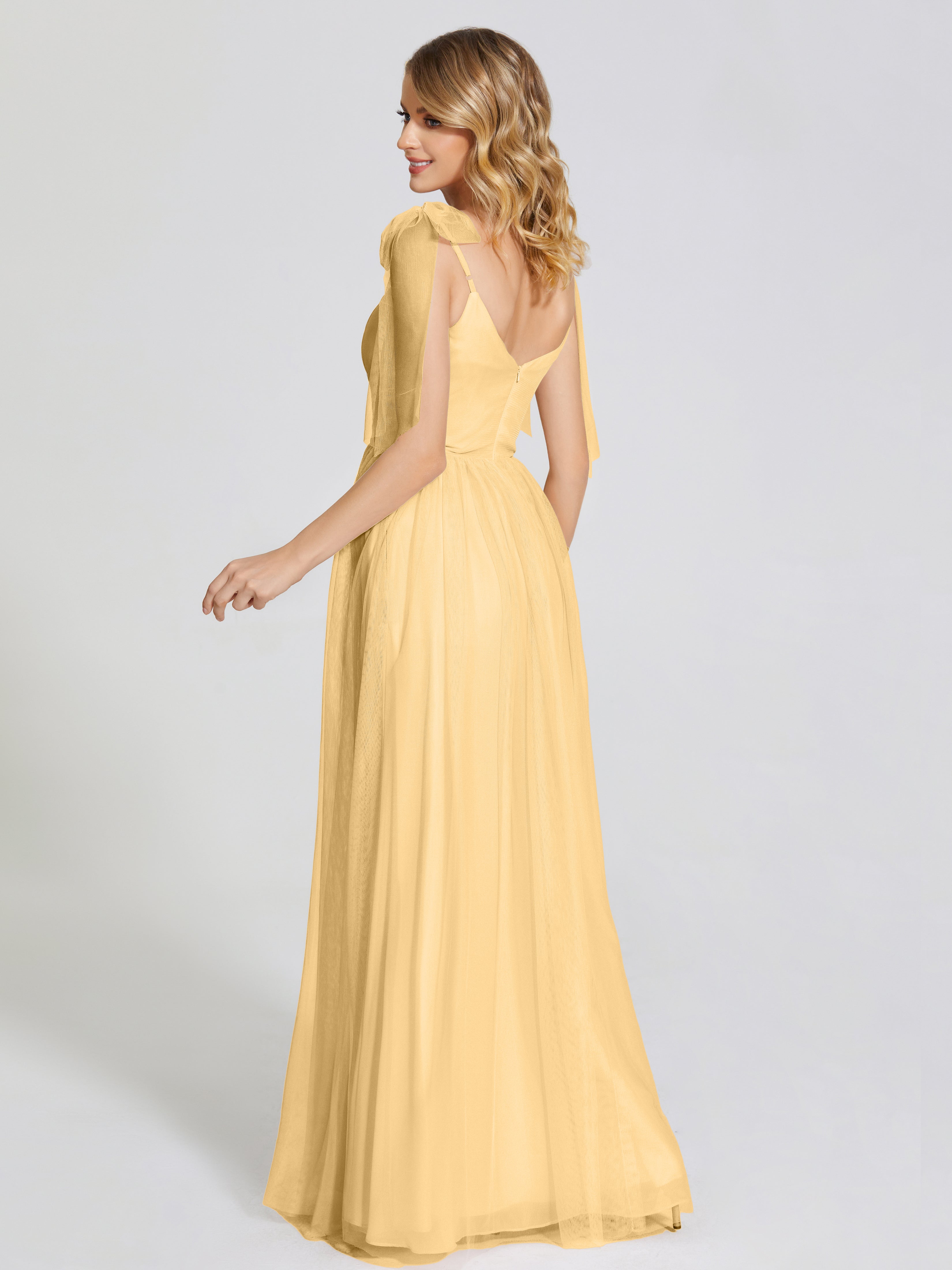 Diana Detachable Bow-knot Straps Tulle Bridesmaid Dress