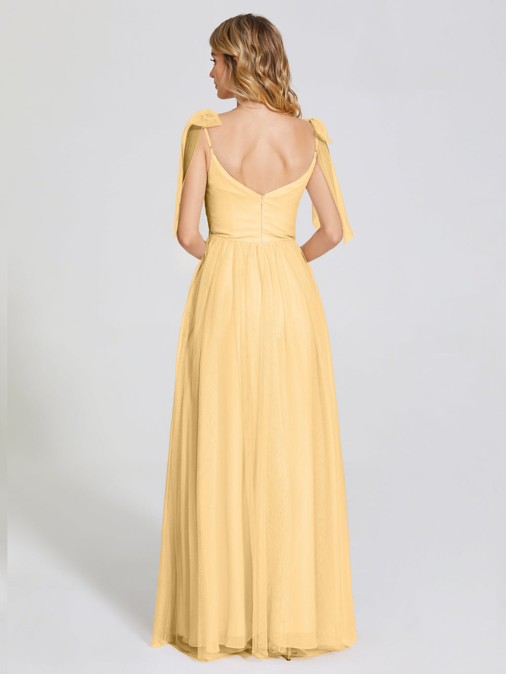 Diana Detachable Bow-knot Straps Tulle Bridesmaid Dress