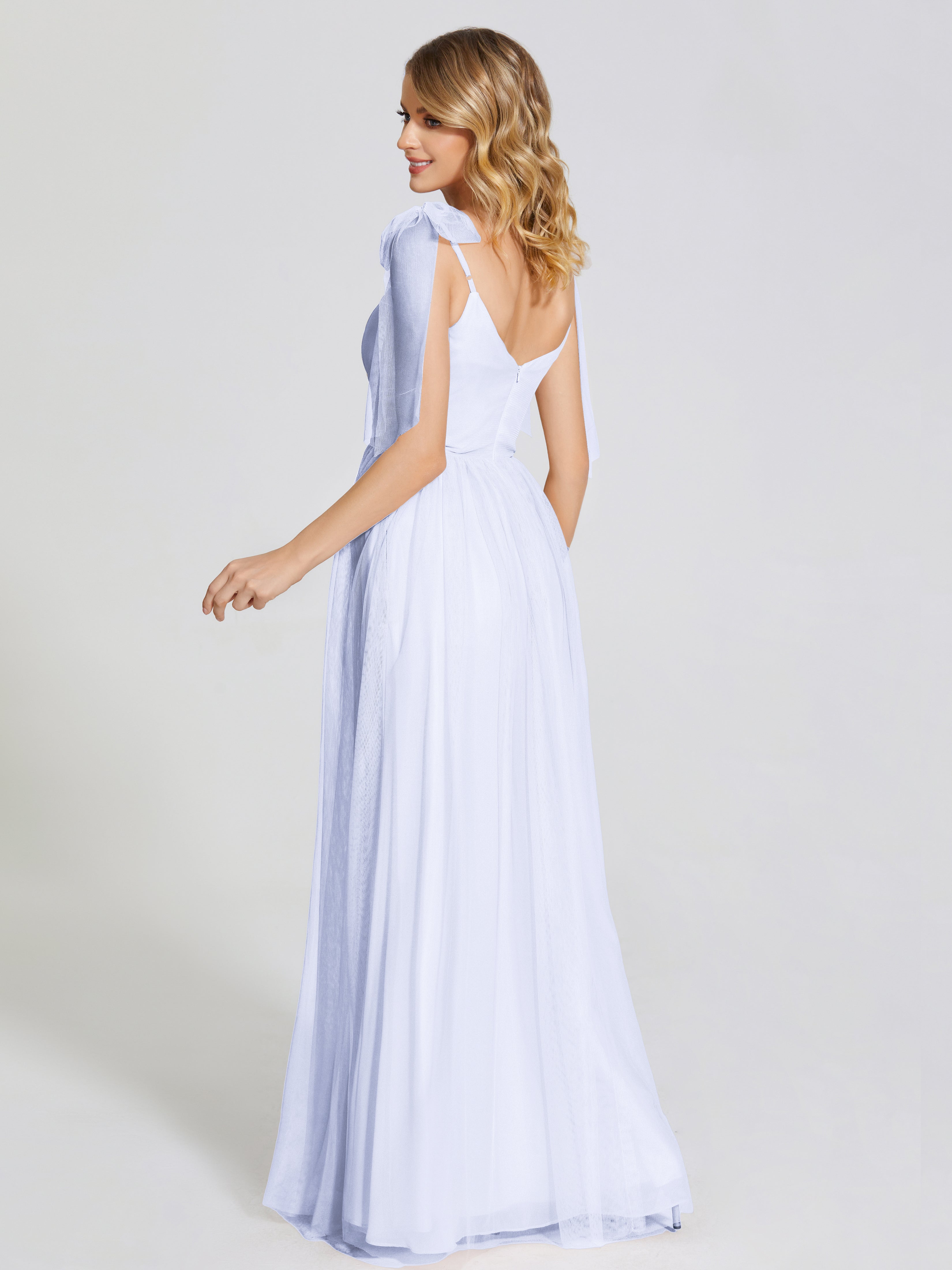 Diana Detachable Bow-knot Straps Tulle Bridesmaid Dress