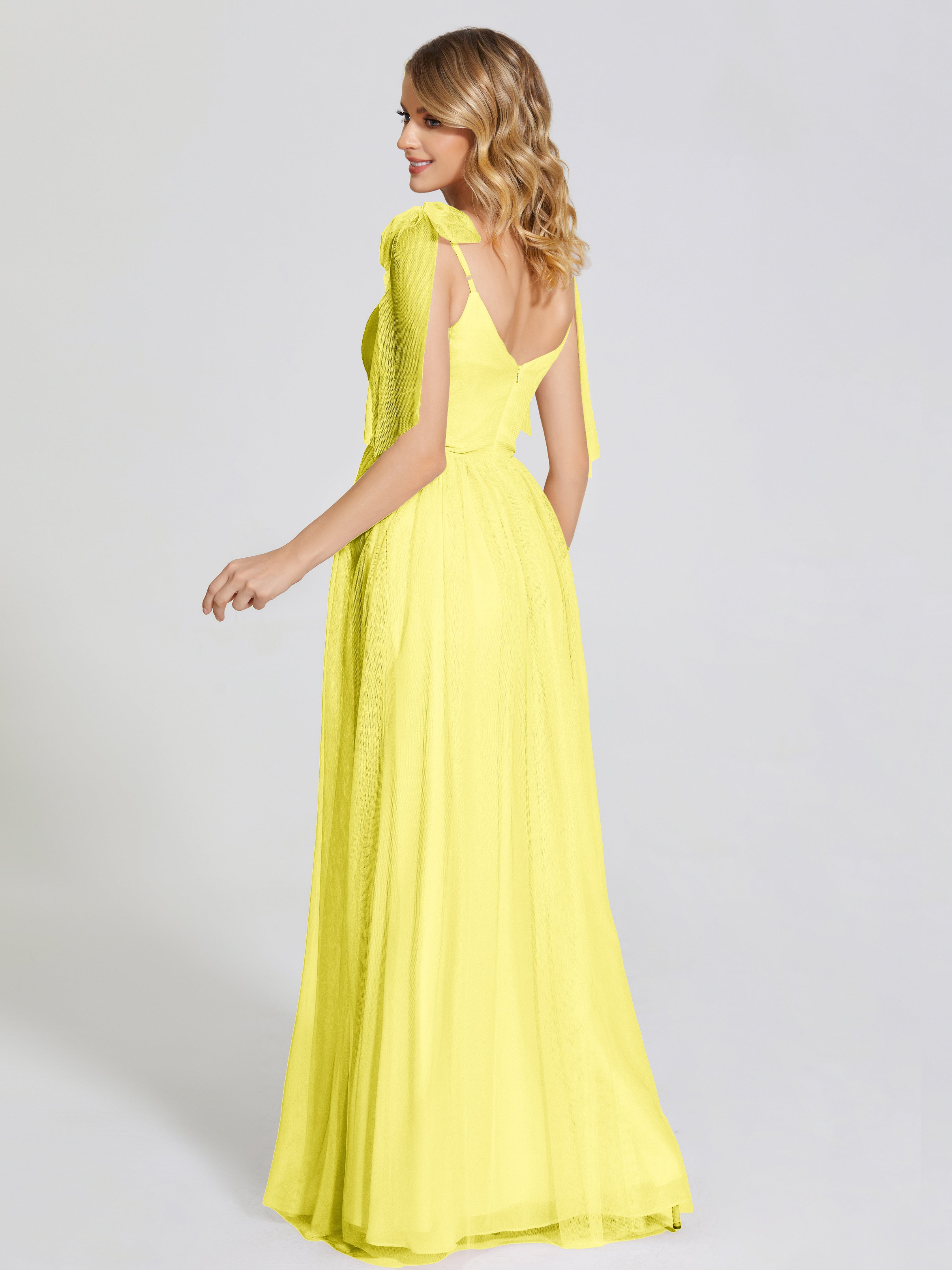 Diana Detachable Bow-knot Straps Tulle Bridesmaid Dress