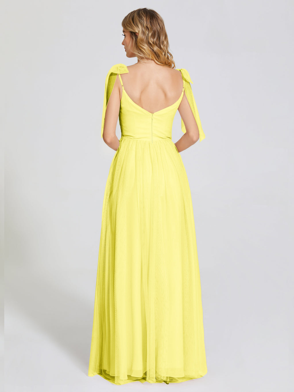 Diana Detachable Bow-knot Straps Tulle Bridesmaid Dress