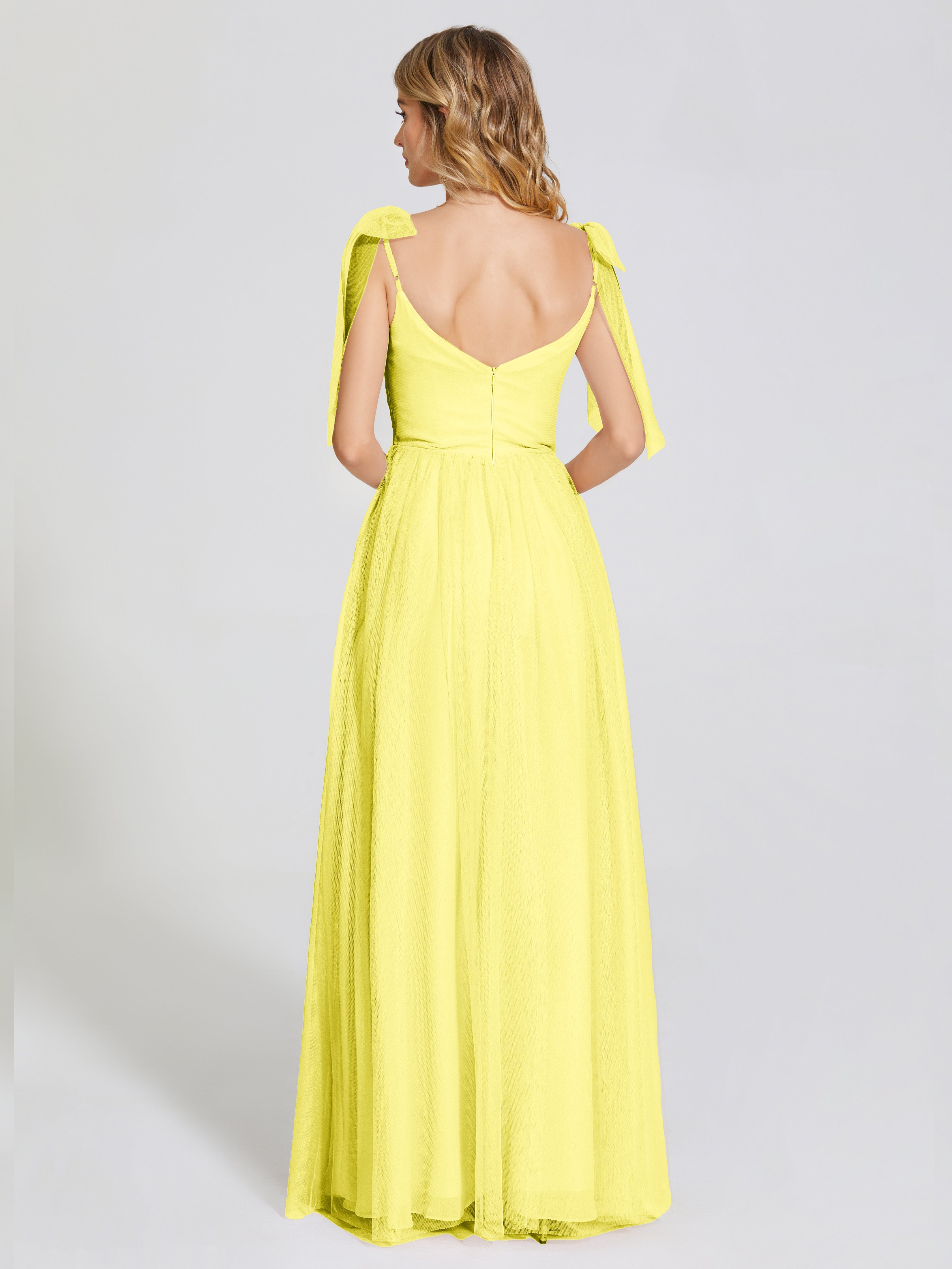 Diana Detachable Bow-knot Straps Tulle Bridesmaid Dress