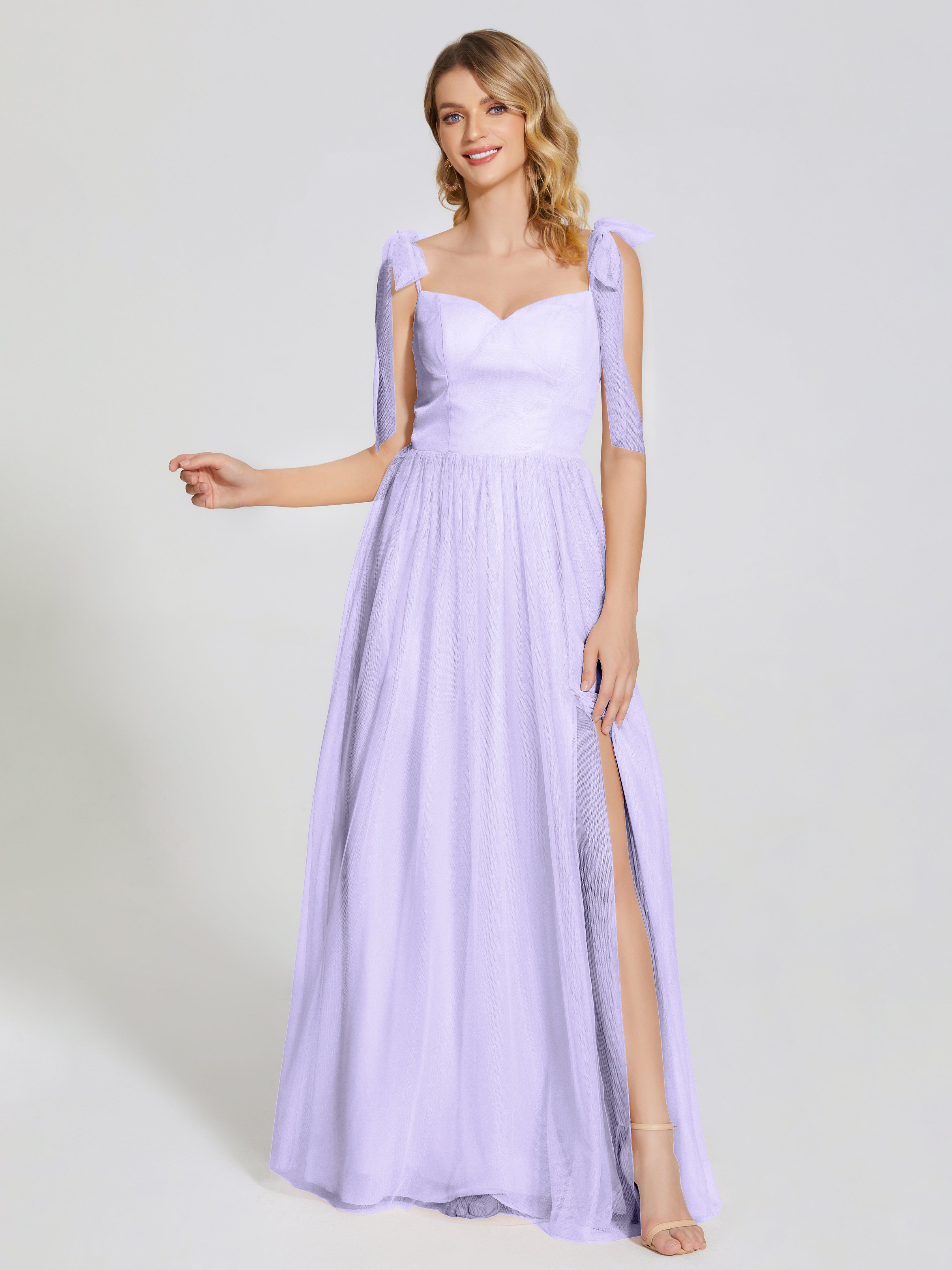 Diana Detachable Bow-knot Straps Tulle Bridesmaid Dress