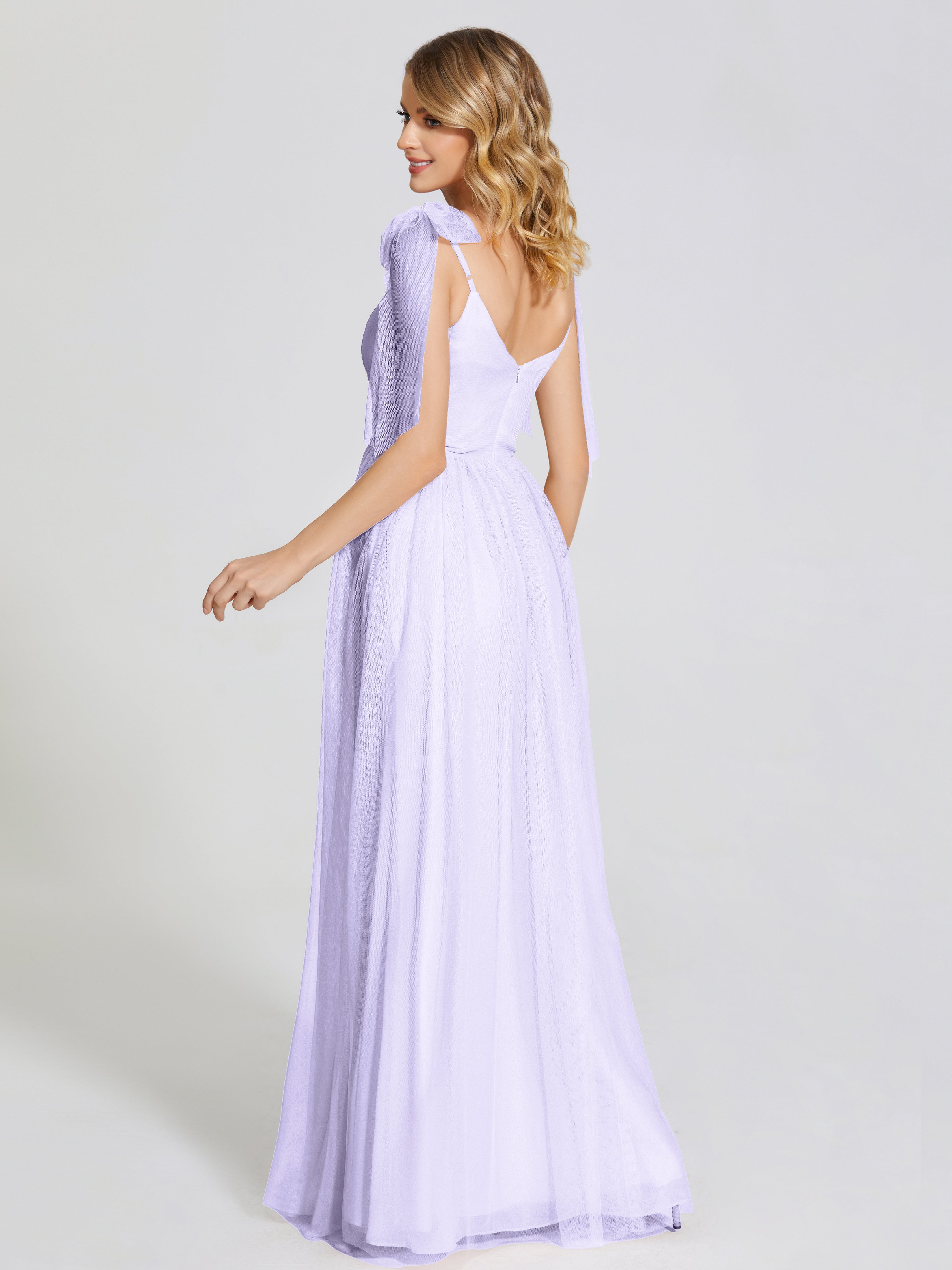 Diana Detachable Bow-knot Straps Tulle Bridesmaid Dress