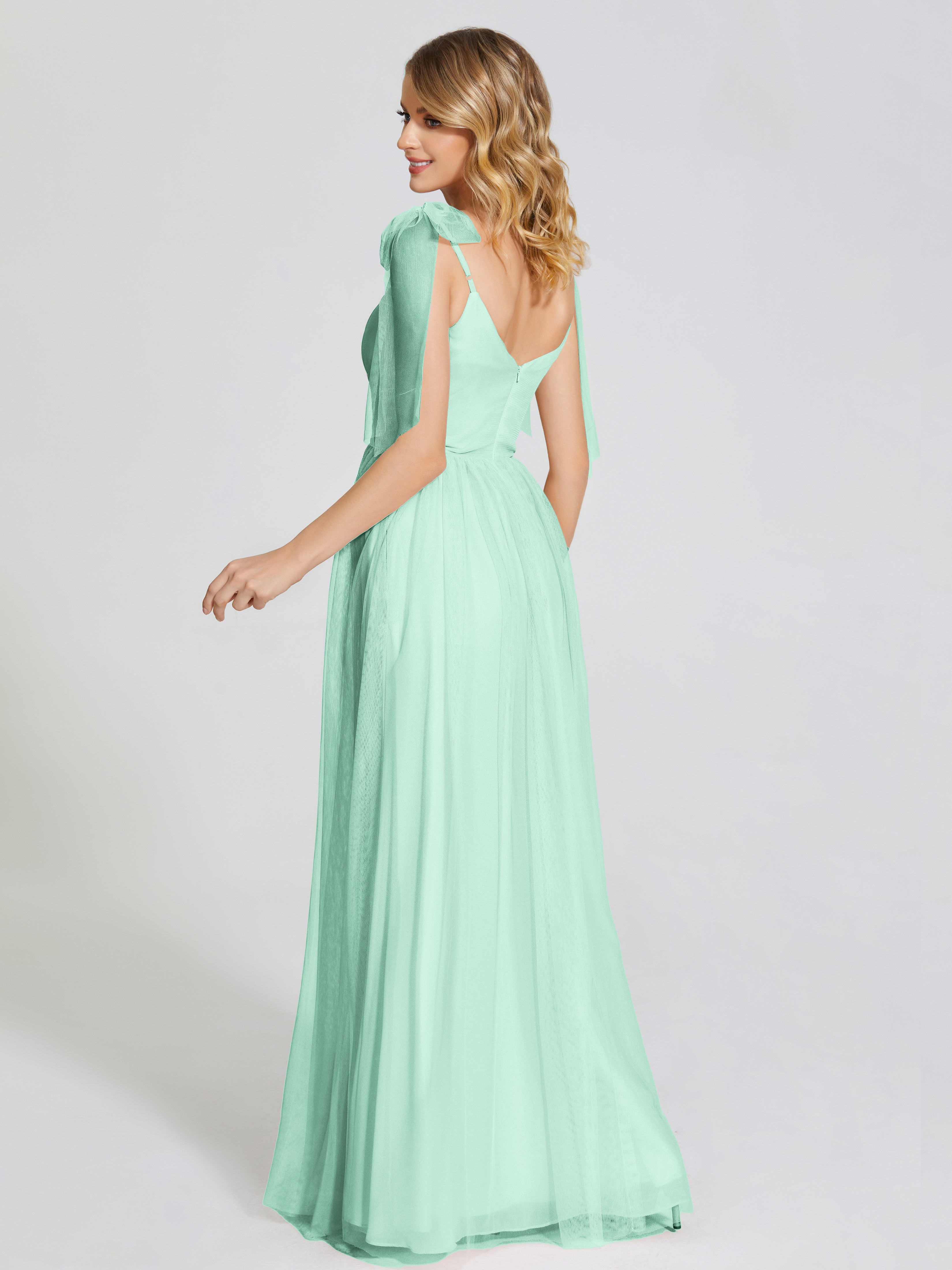 Diana Detachable Bow-knot Straps Tulle Bridesmaid Dress
