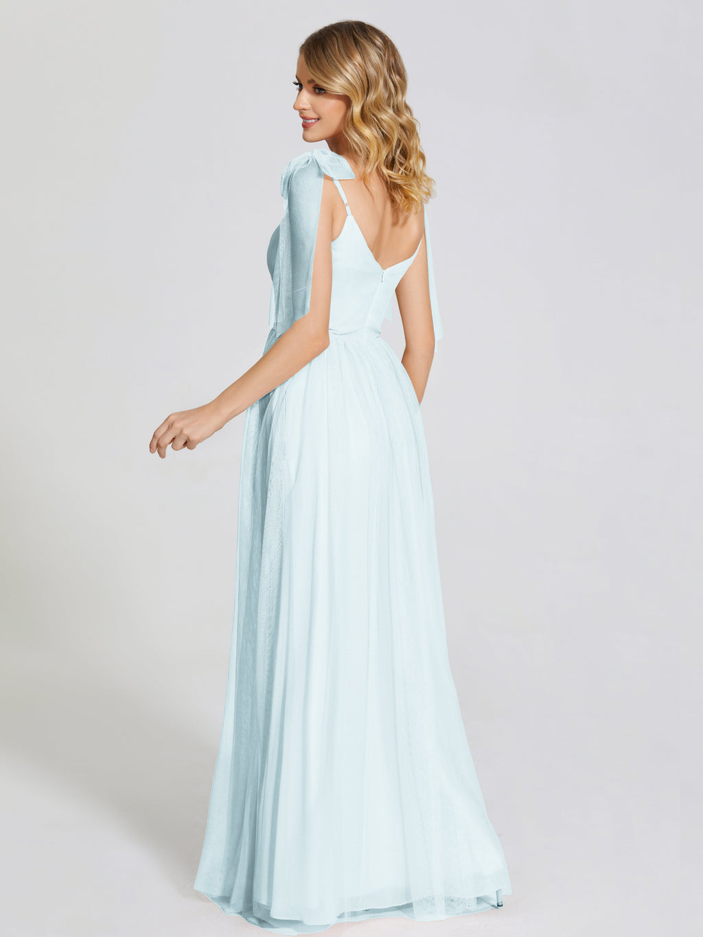 Diana Detachable Bow-knot Straps Tulle Bridesmaid Dress