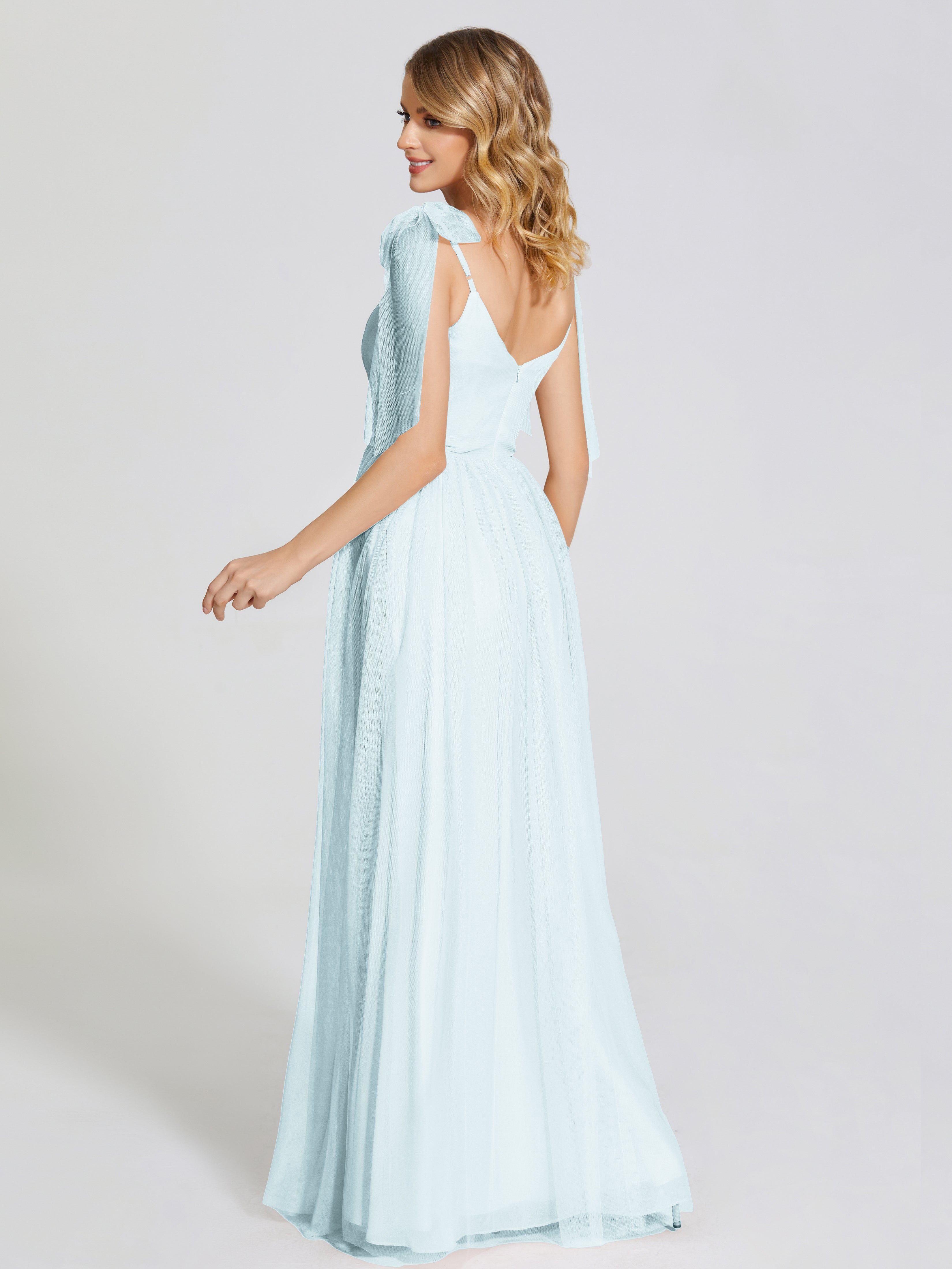 Diana Detachable Bow-knot Straps Tulle Bridesmaid Dress