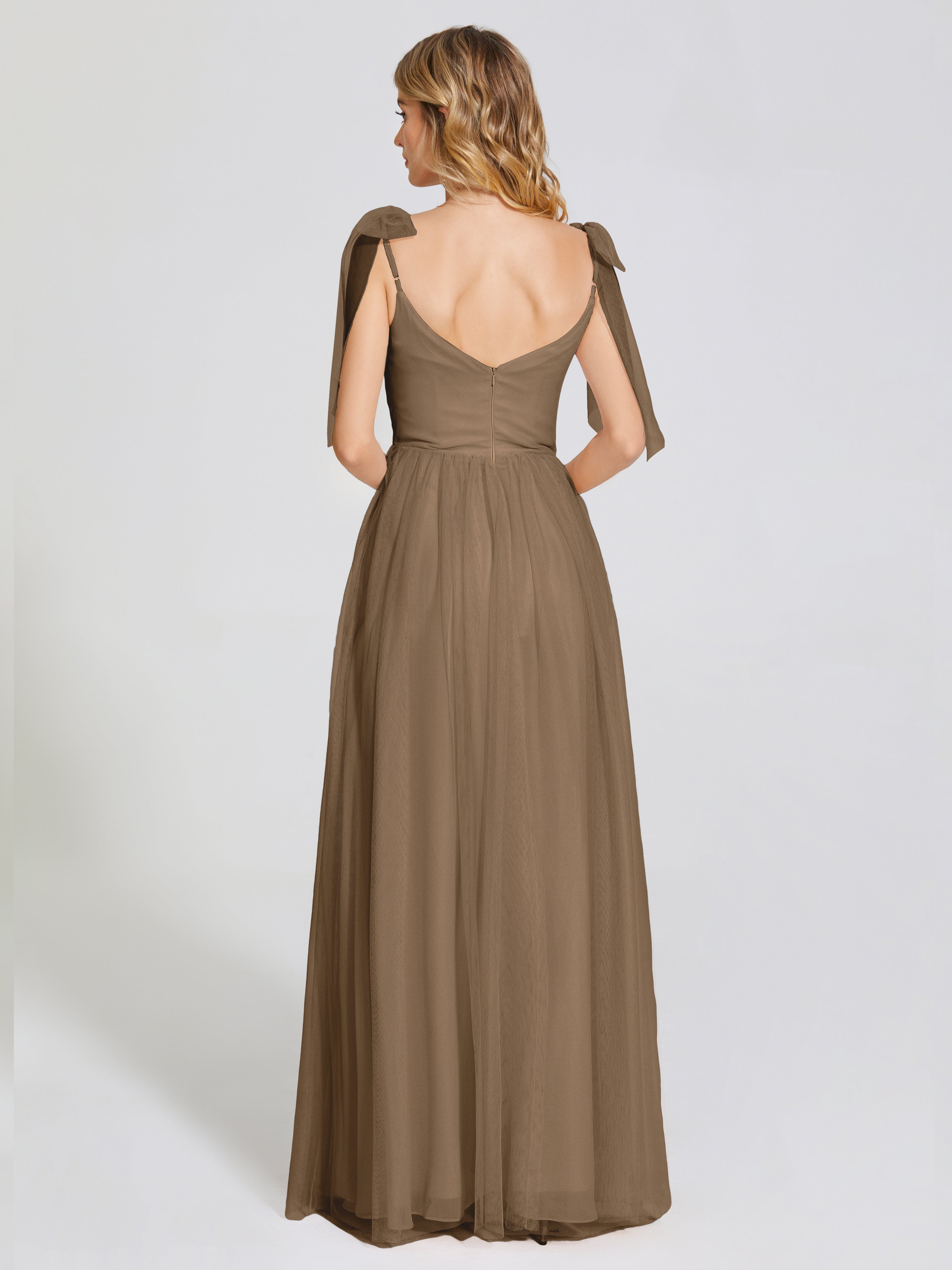 Diana Detachable Bow-knot Straps Tulle Bridesmaid Dress