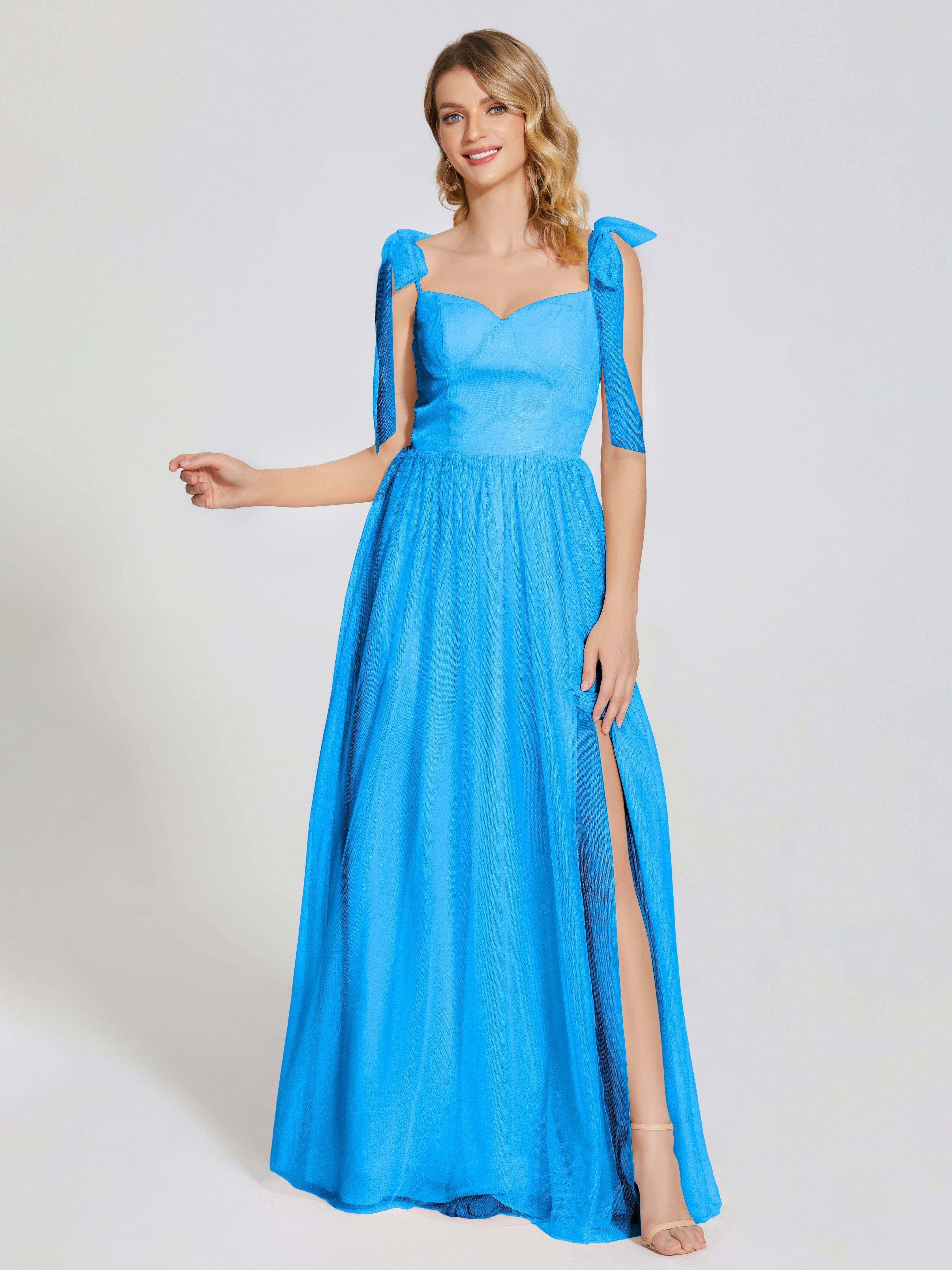 Diana Detachable Bow-knot Straps Tulle Bridesmaid Dress