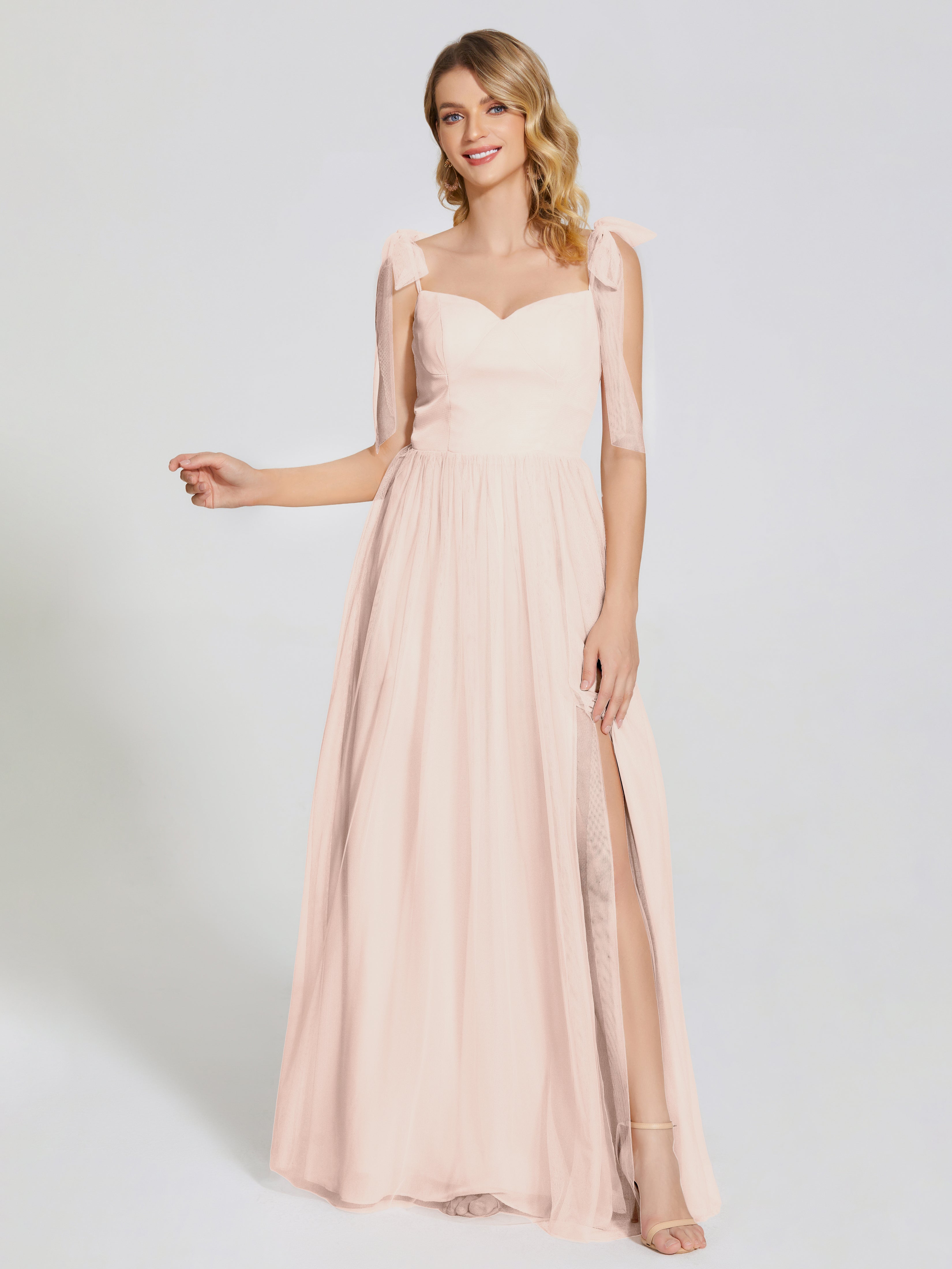 Diana Detachable Bow-knot Straps Tulle Bridesmaid Dress