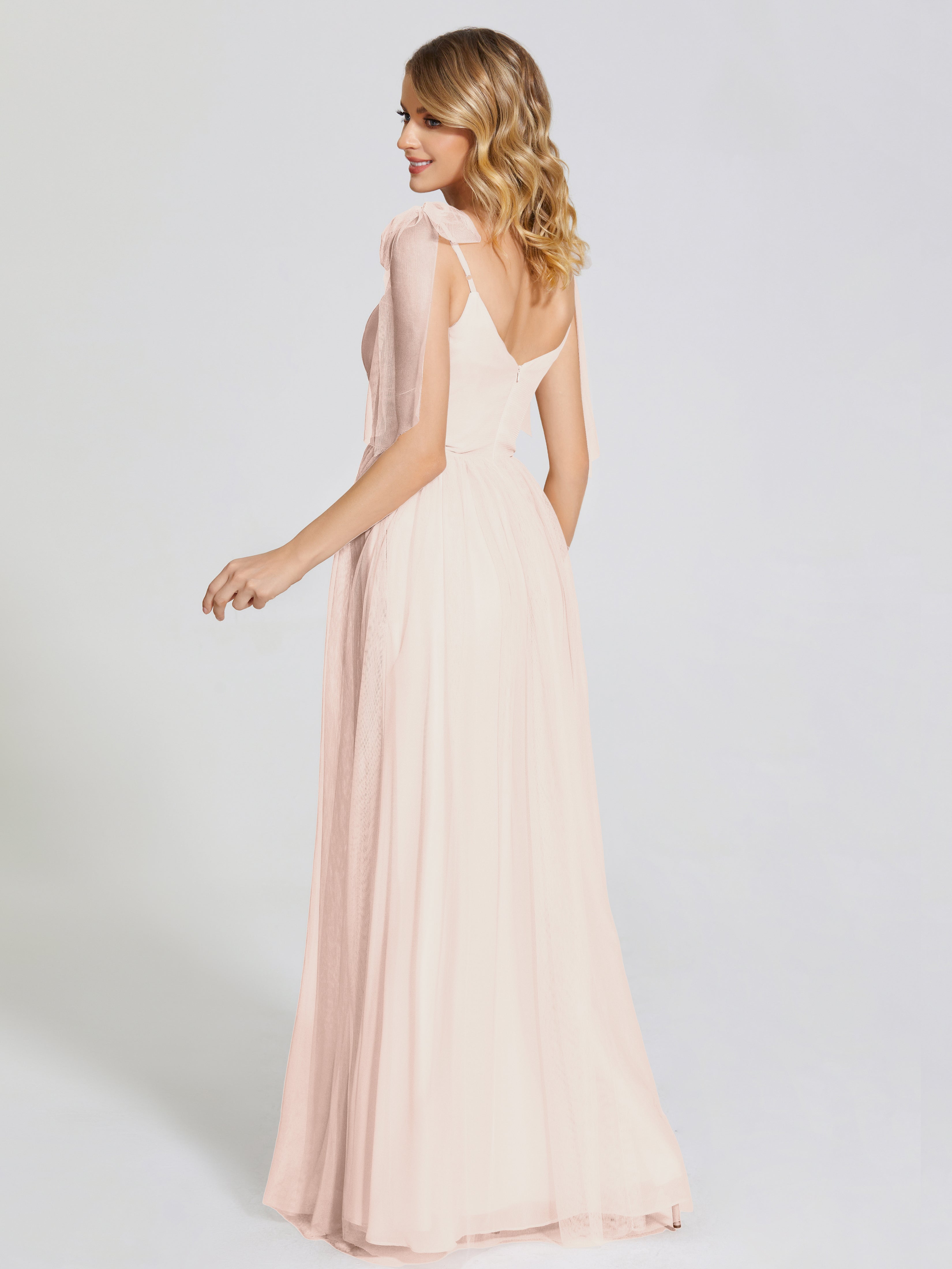 Diana Detachable Bow-knot Straps Tulle Bridesmaid Dress