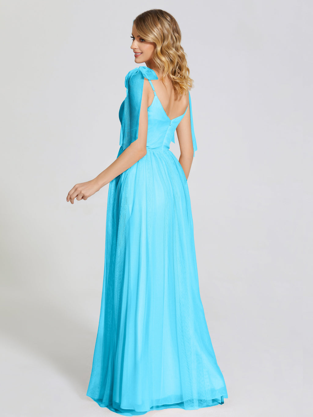 Diana Detachable Bow-knot Straps Tulle Bridesmaid Dress