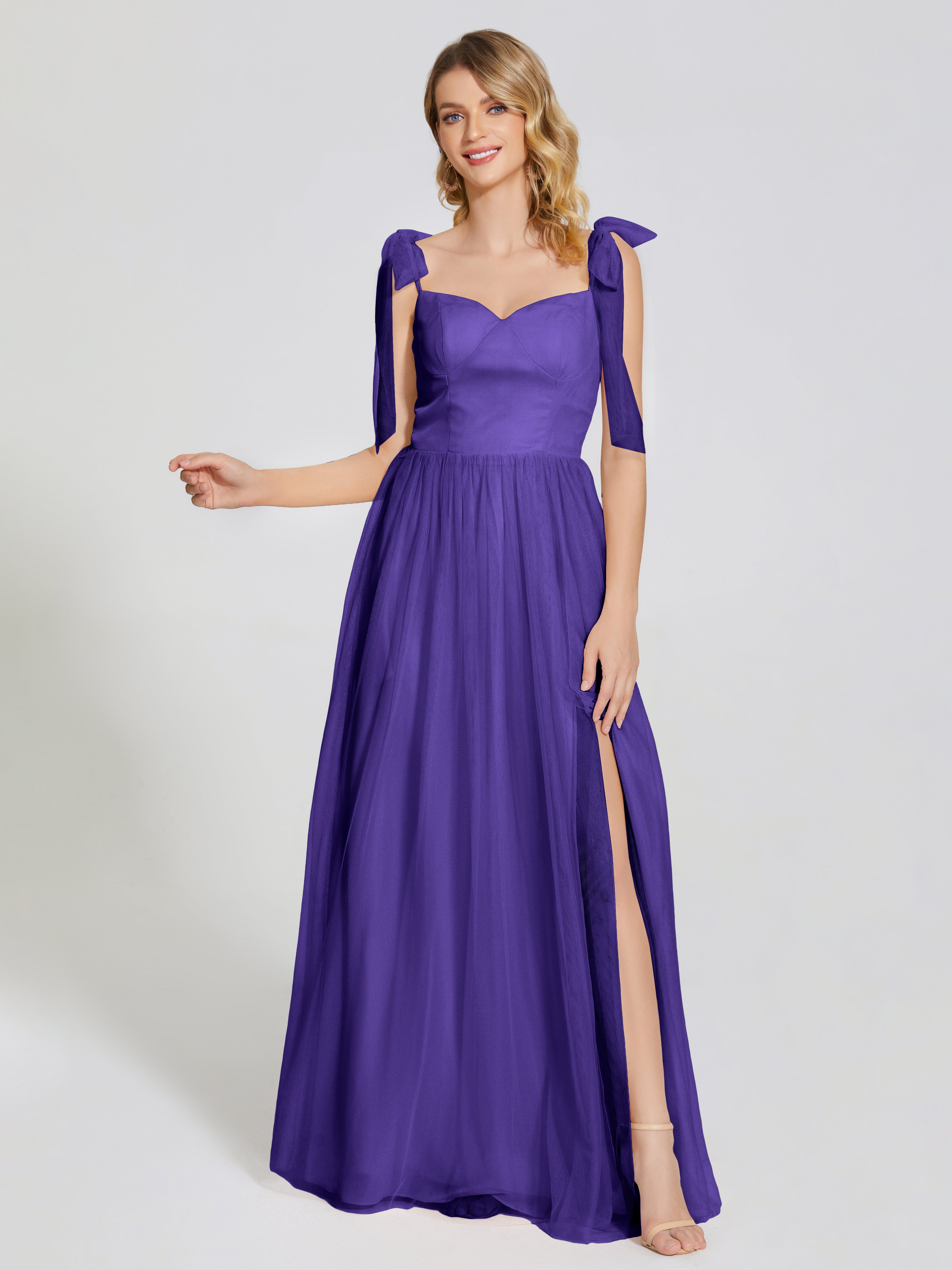 Diana Detachable Bow-knot Straps Tulle Bridesmaid Dress