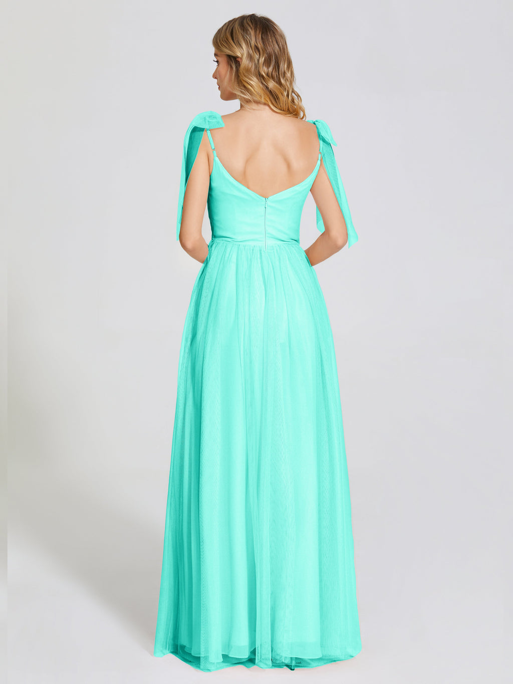 Diana Detachable Bow-knot Straps Tulle Bridesmaid Dress