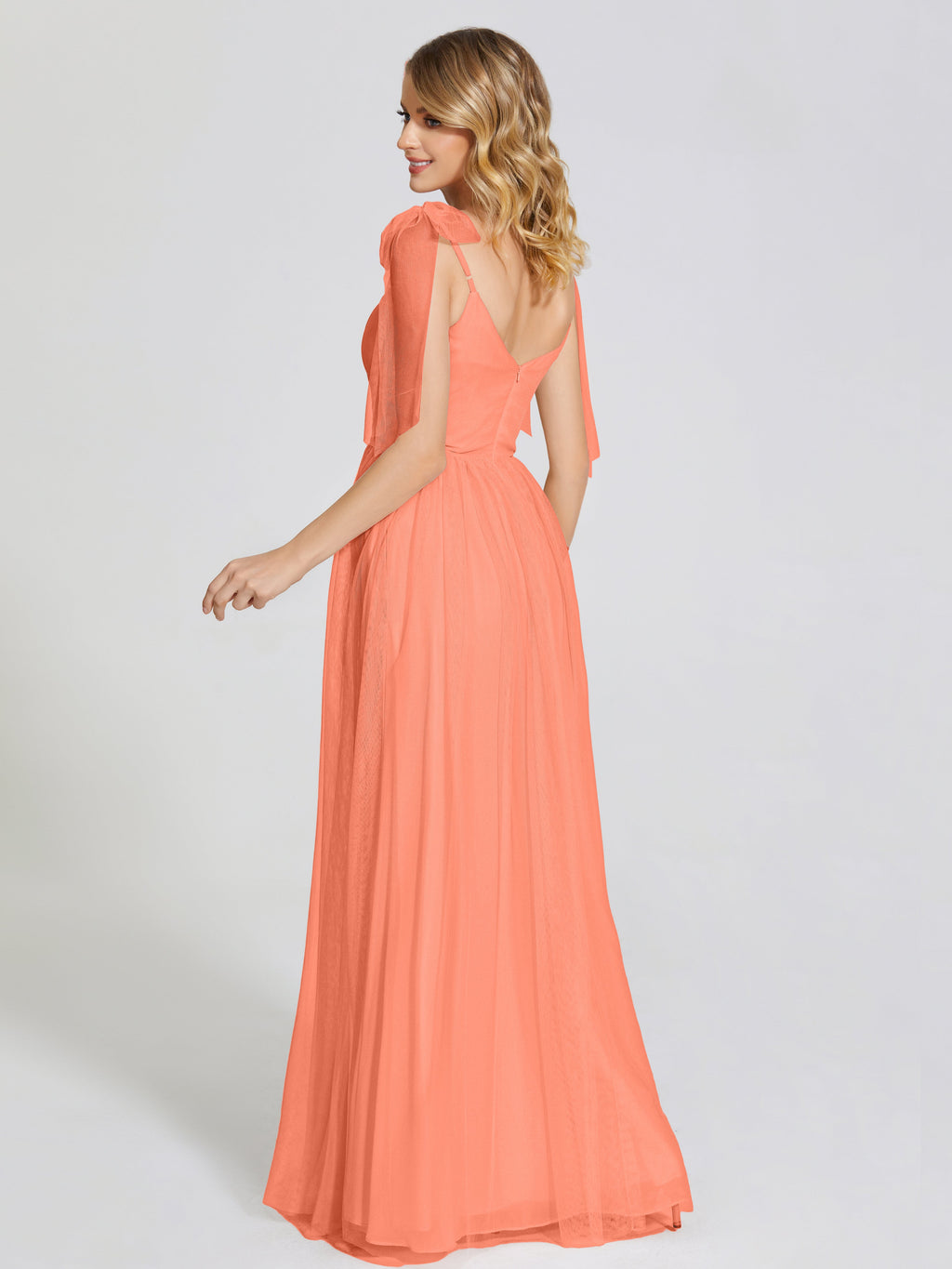 Diana Detachable Bow-knot Straps Tulle Bridesmaid Dress