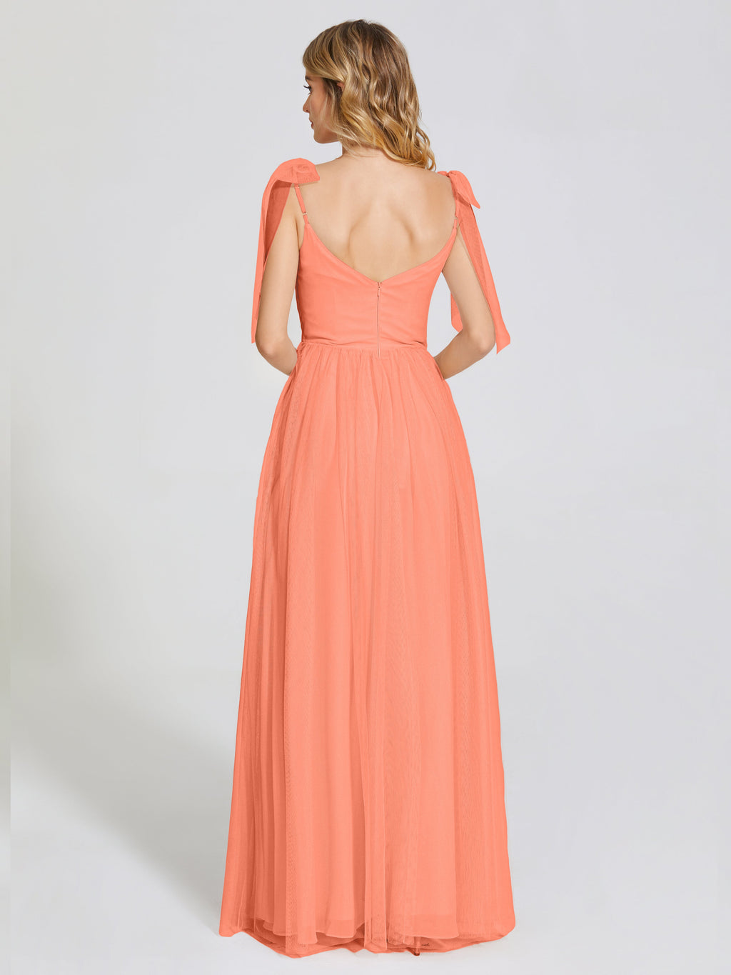 Diana Detachable Bow-knot Straps Tulle Bridesmaid Dress