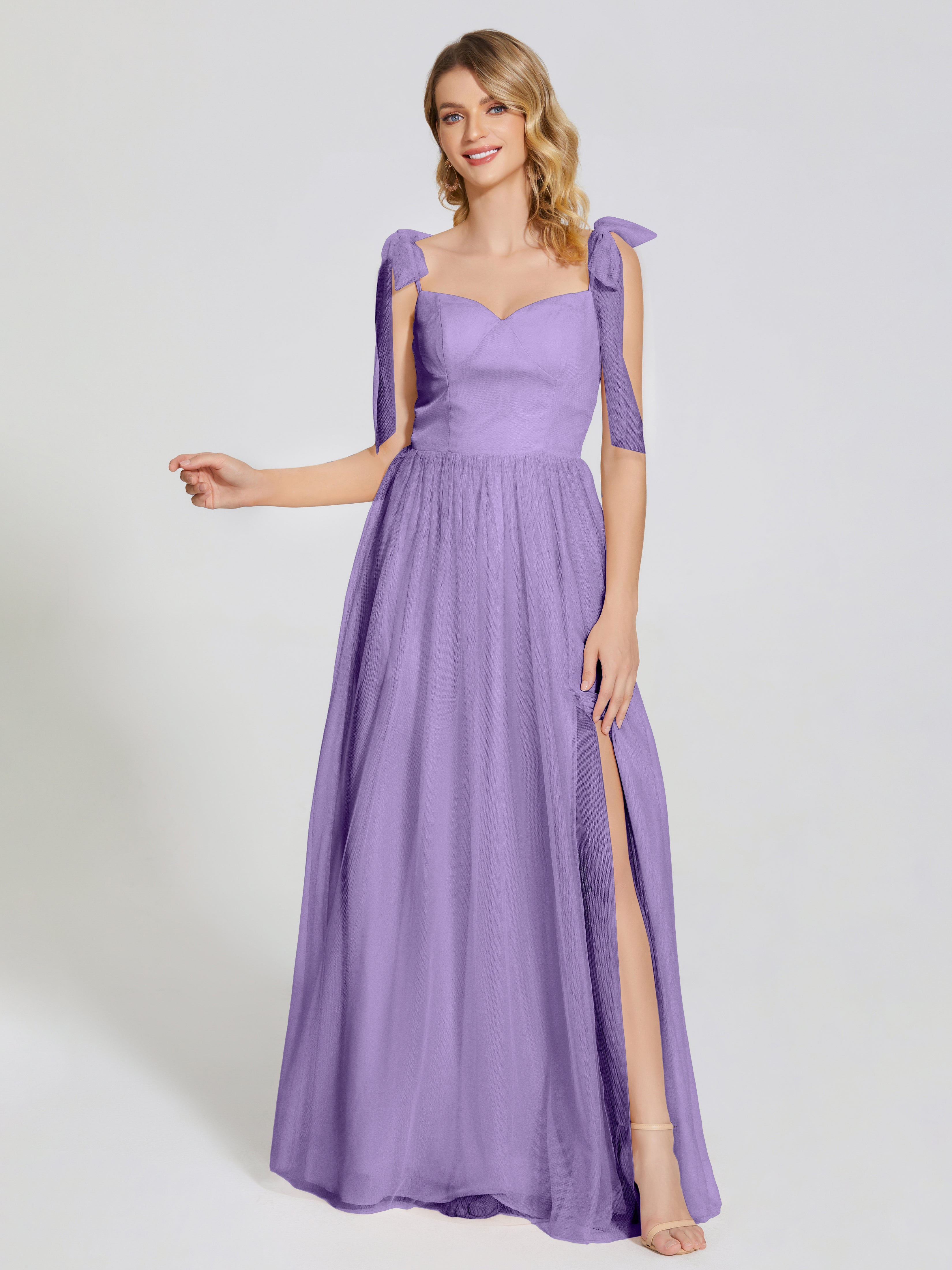 Diana Detachable Bow-knot Straps Tulle Bridesmaid Dress