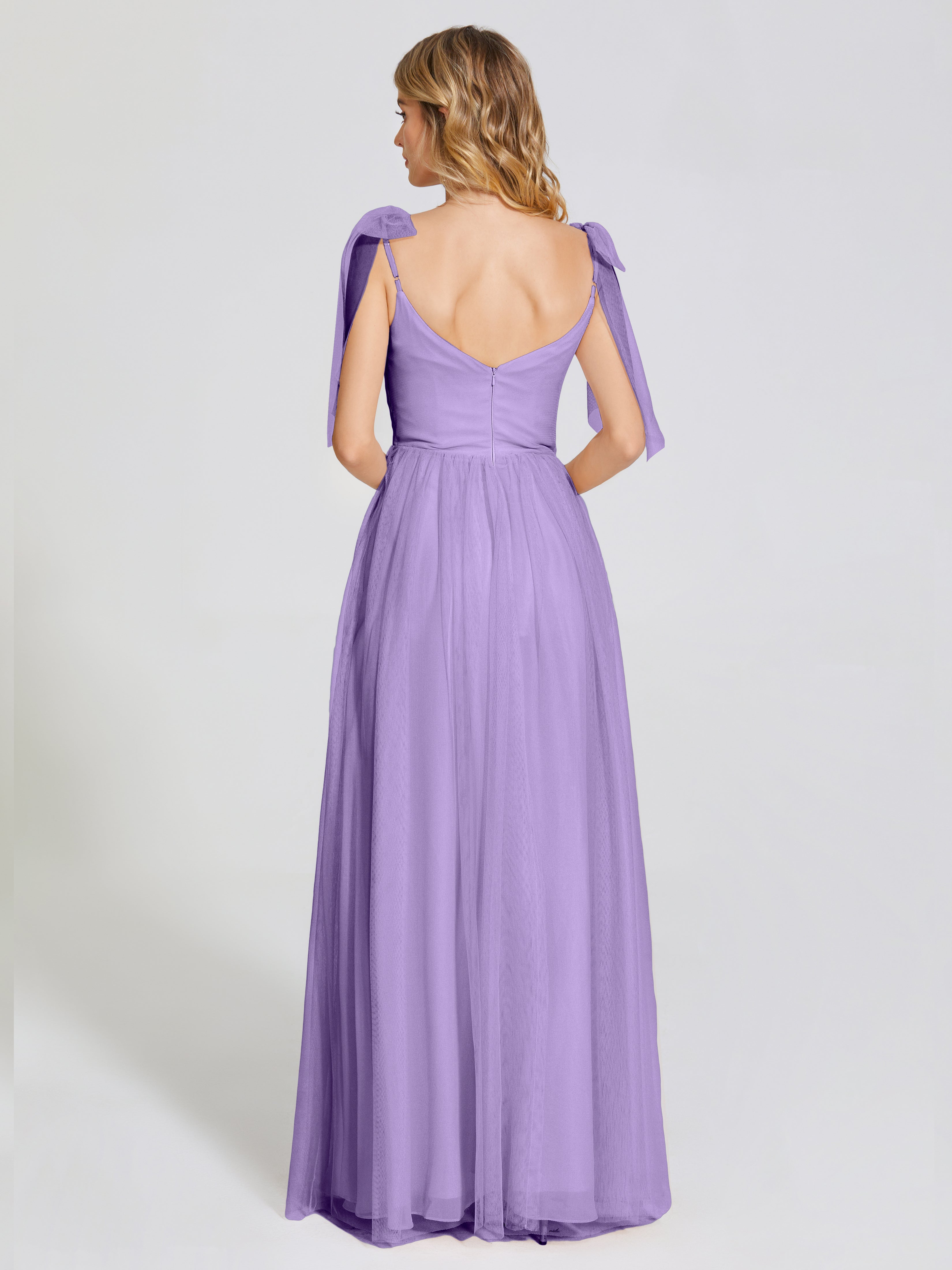 Diana Detachable Bow-knot Straps Tulle Bridesmaid Dress