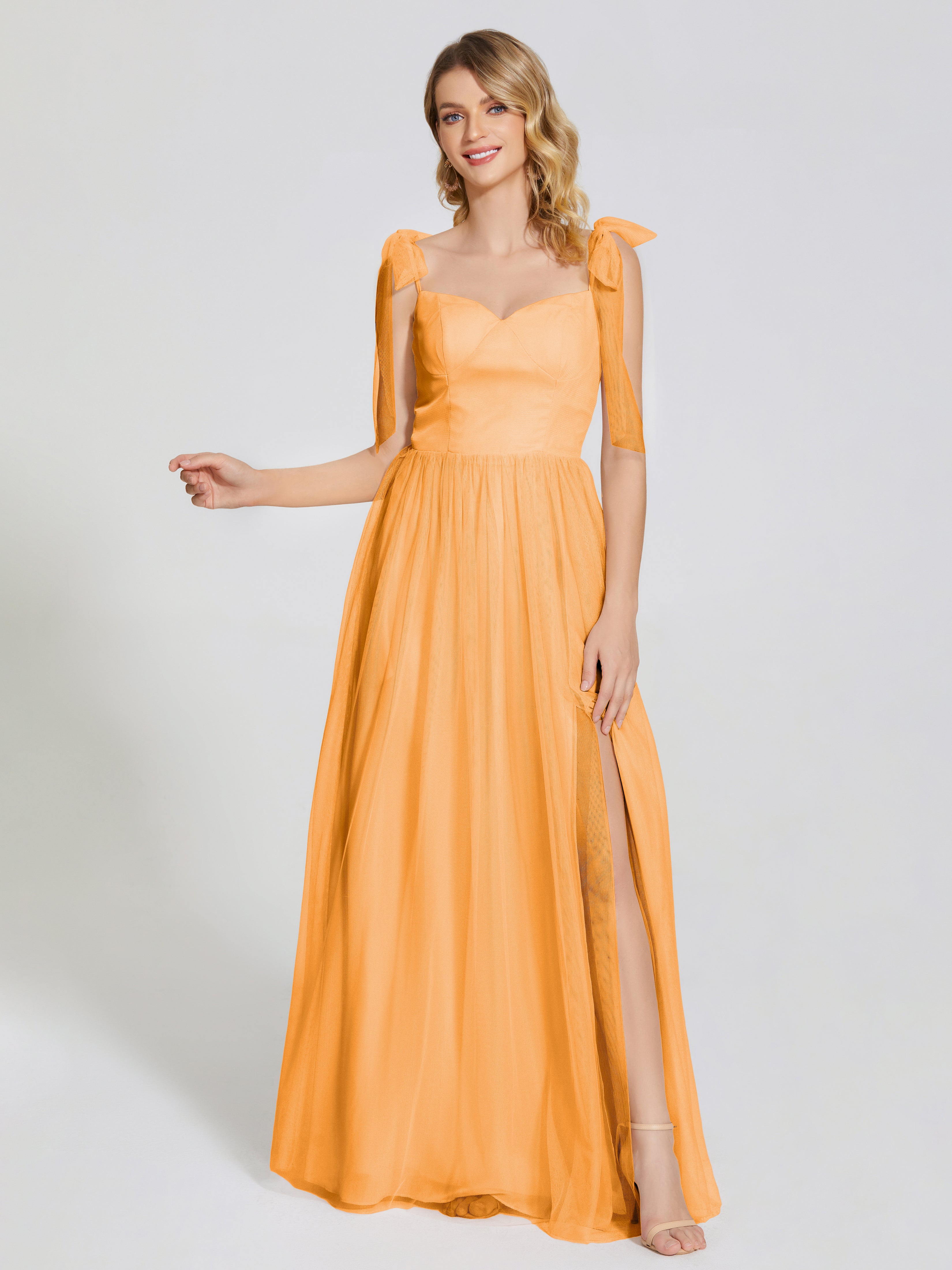 Diana Detachable Bow-knot Straps Tulle Bridesmaid Dress