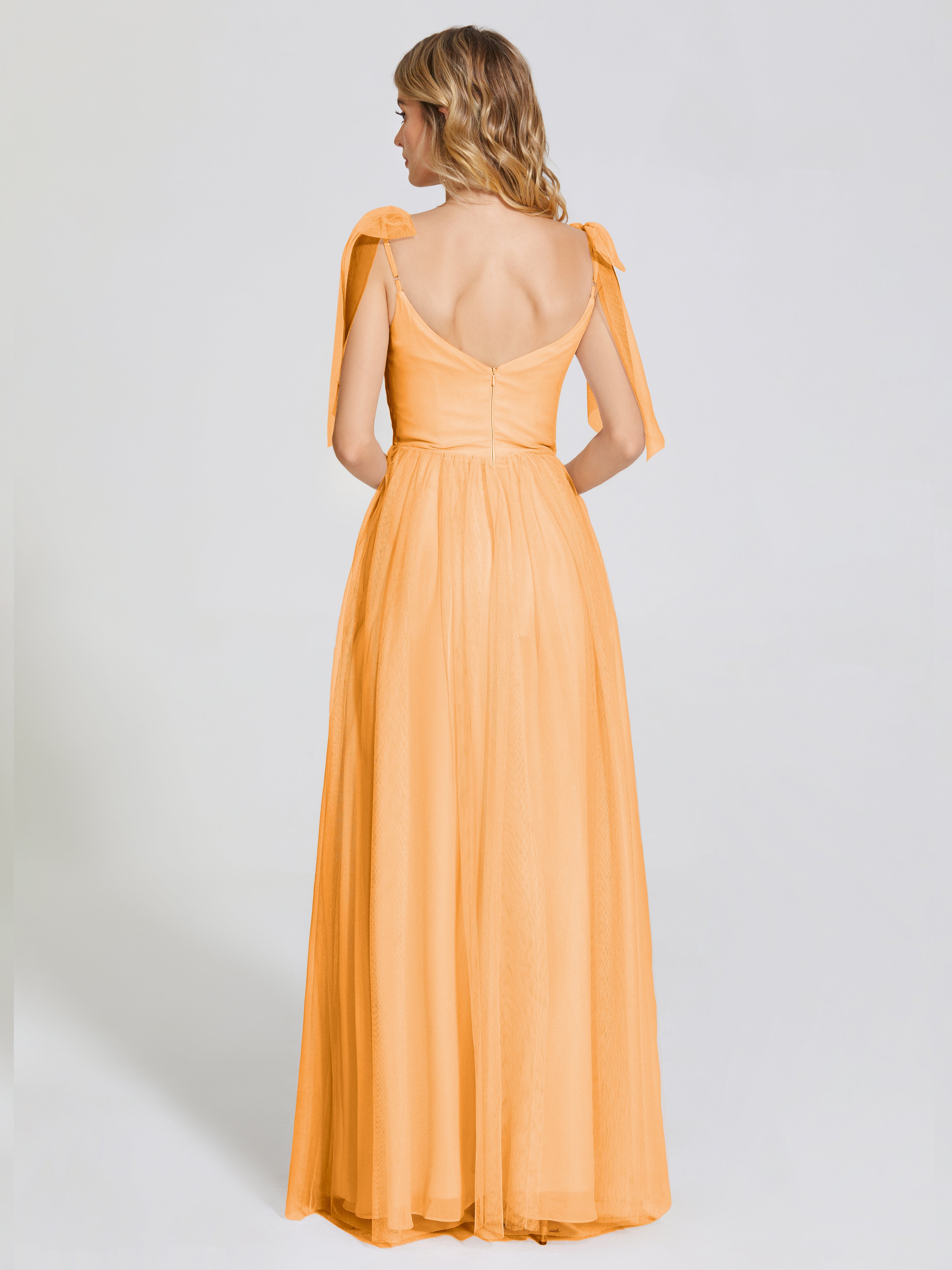 Diana Detachable Bow-knot Straps Tulle Bridesmaid Dress