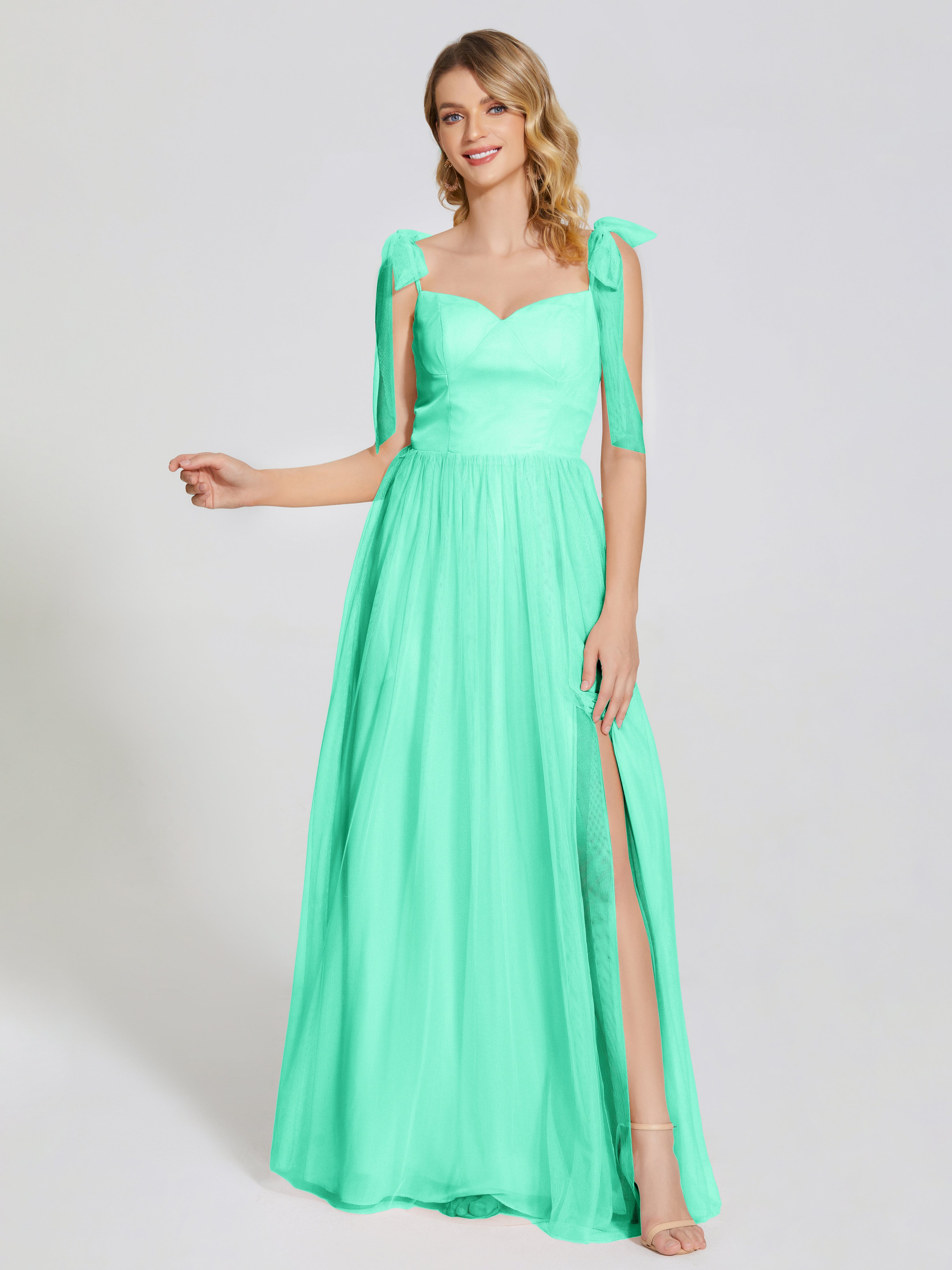 Diana Detachable Bow-knot Straps Tulle Bridesmaid Dress