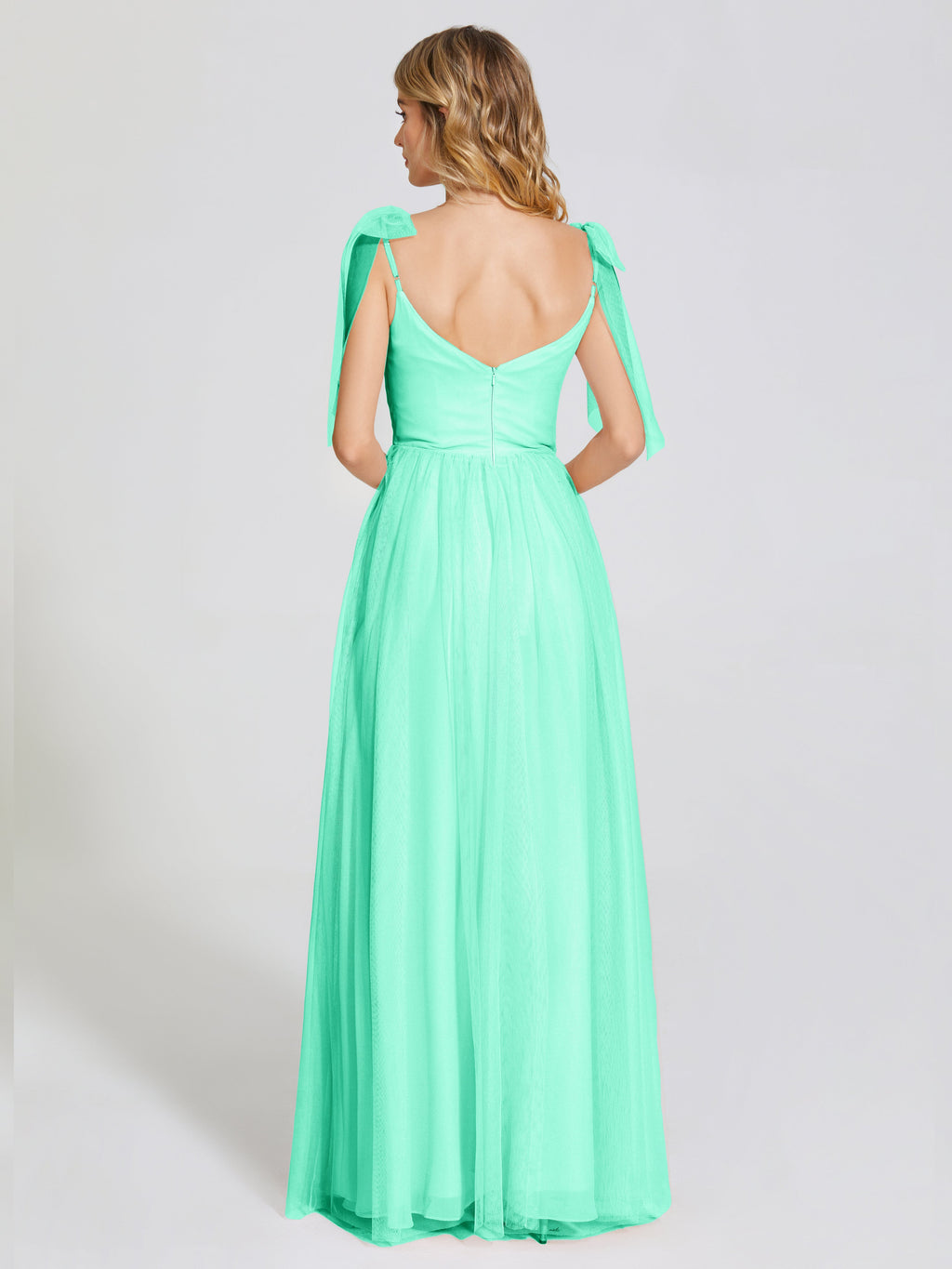Diana Detachable Bow-knot Straps Tulle Bridesmaid Dress