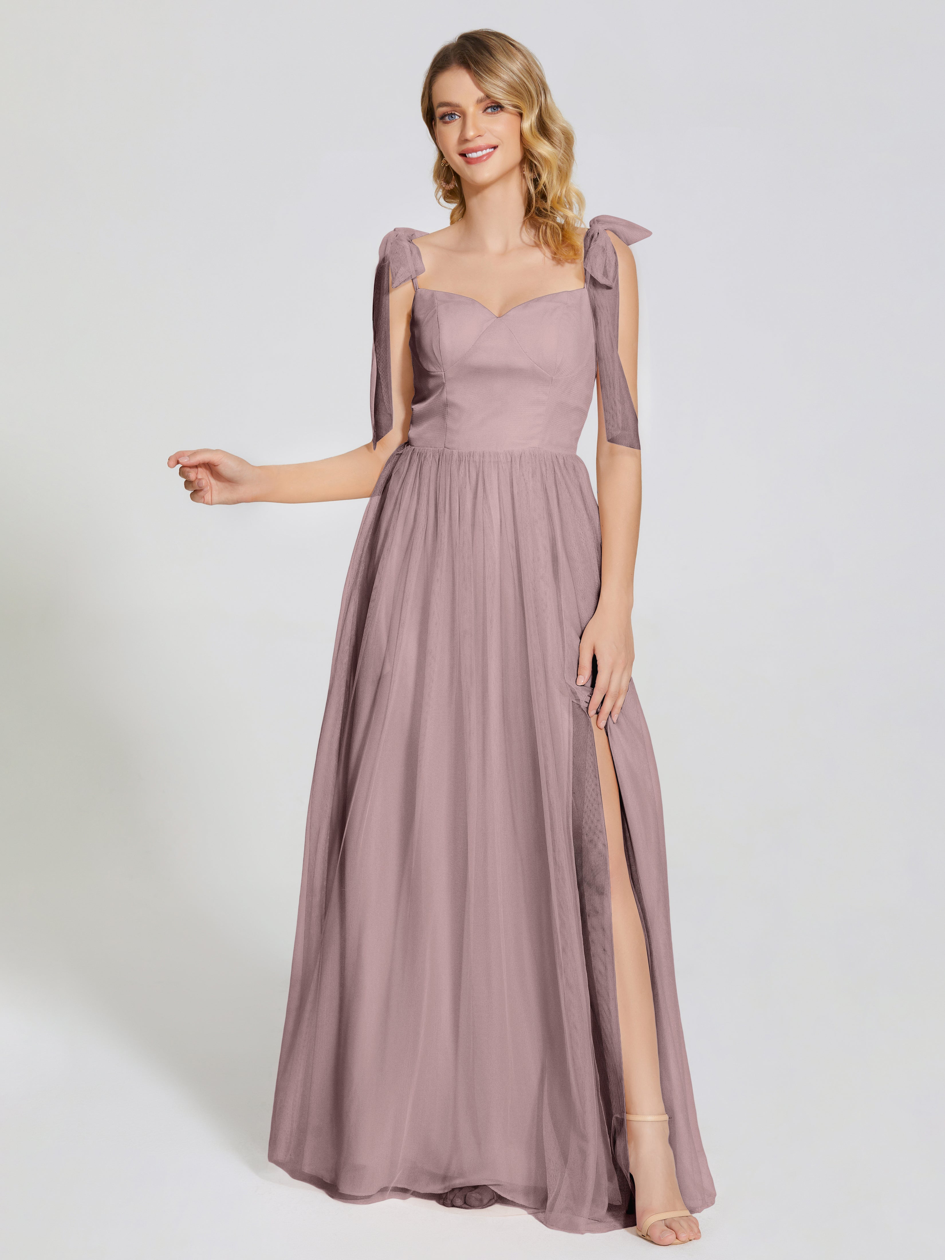 Diana Detachable Bow-knot Straps Tulle Bridesmaid Dress