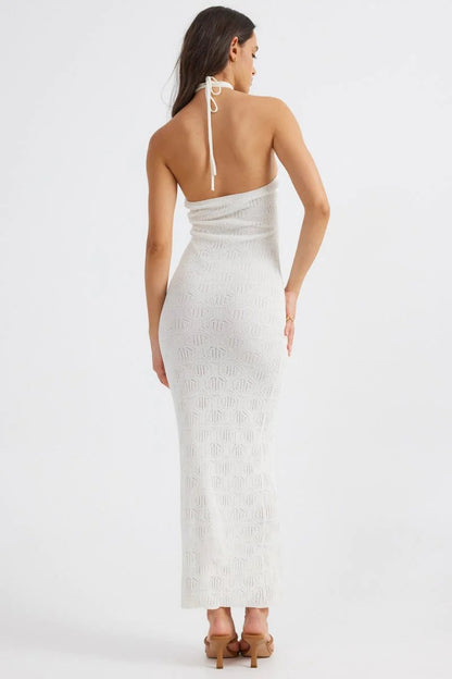 Aelia Halterneck Dress - White