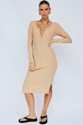 Elroy Rib Dress - Sand