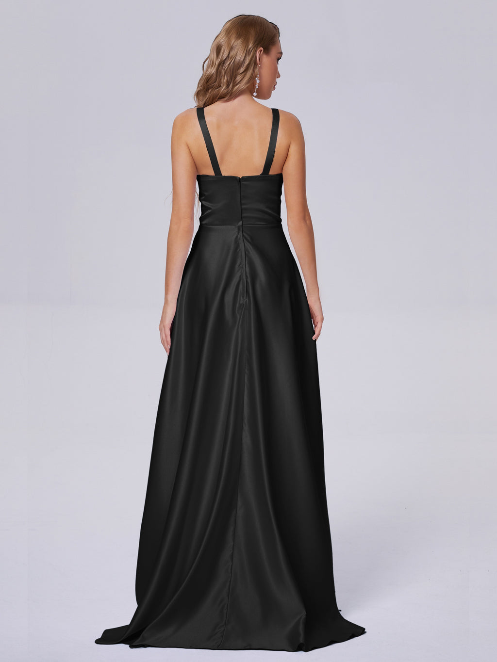 Fiona Sleeveless Satin Long Bridesmaid Dresses