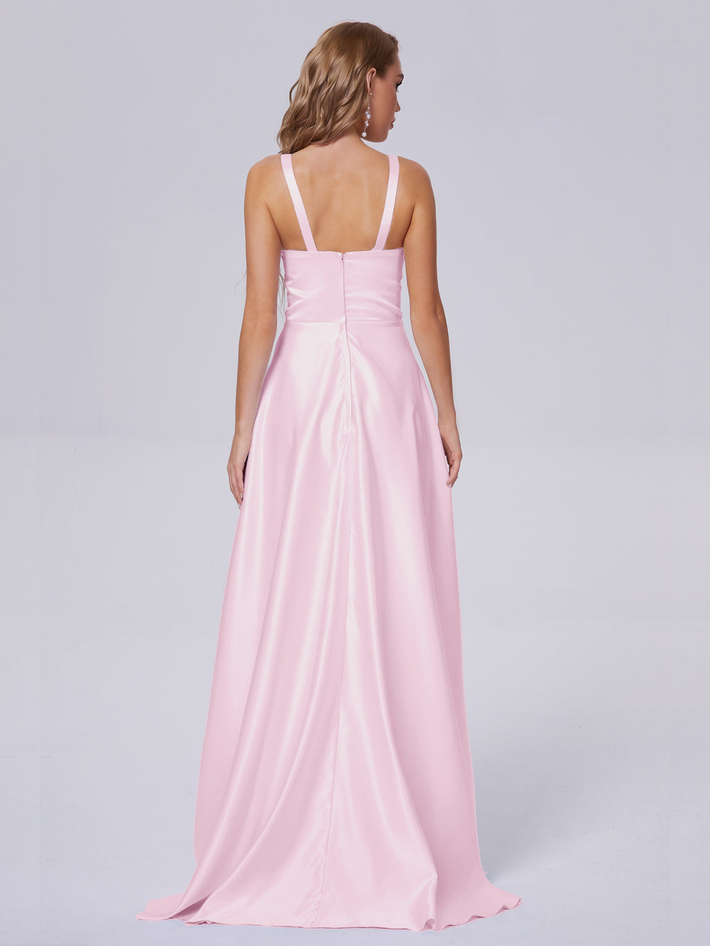 Fiona Sleeveless Satin Long Bridesmaid Dresses