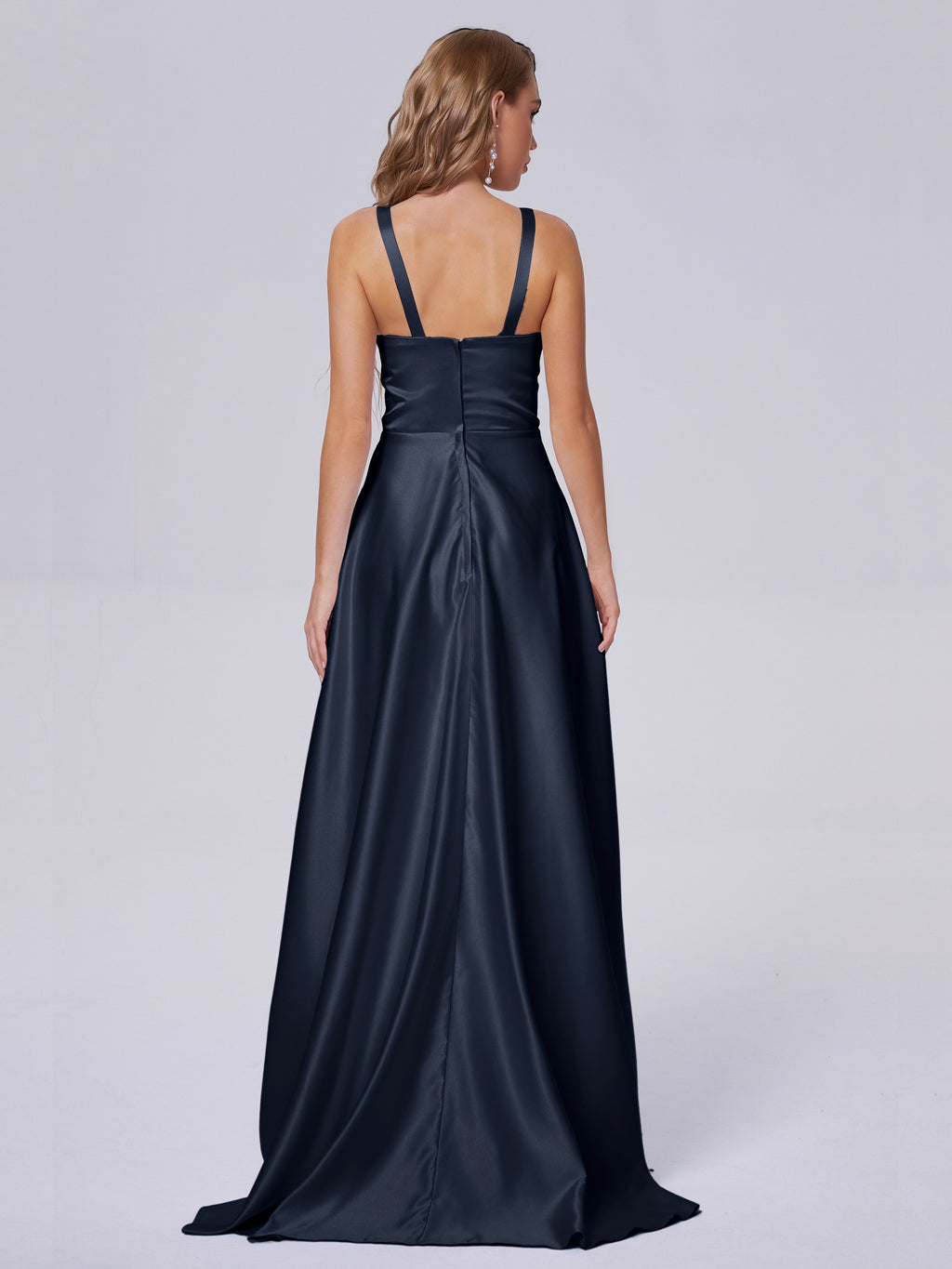 Fiona Sleeveless Satin Long Bridesmaid Dresses
