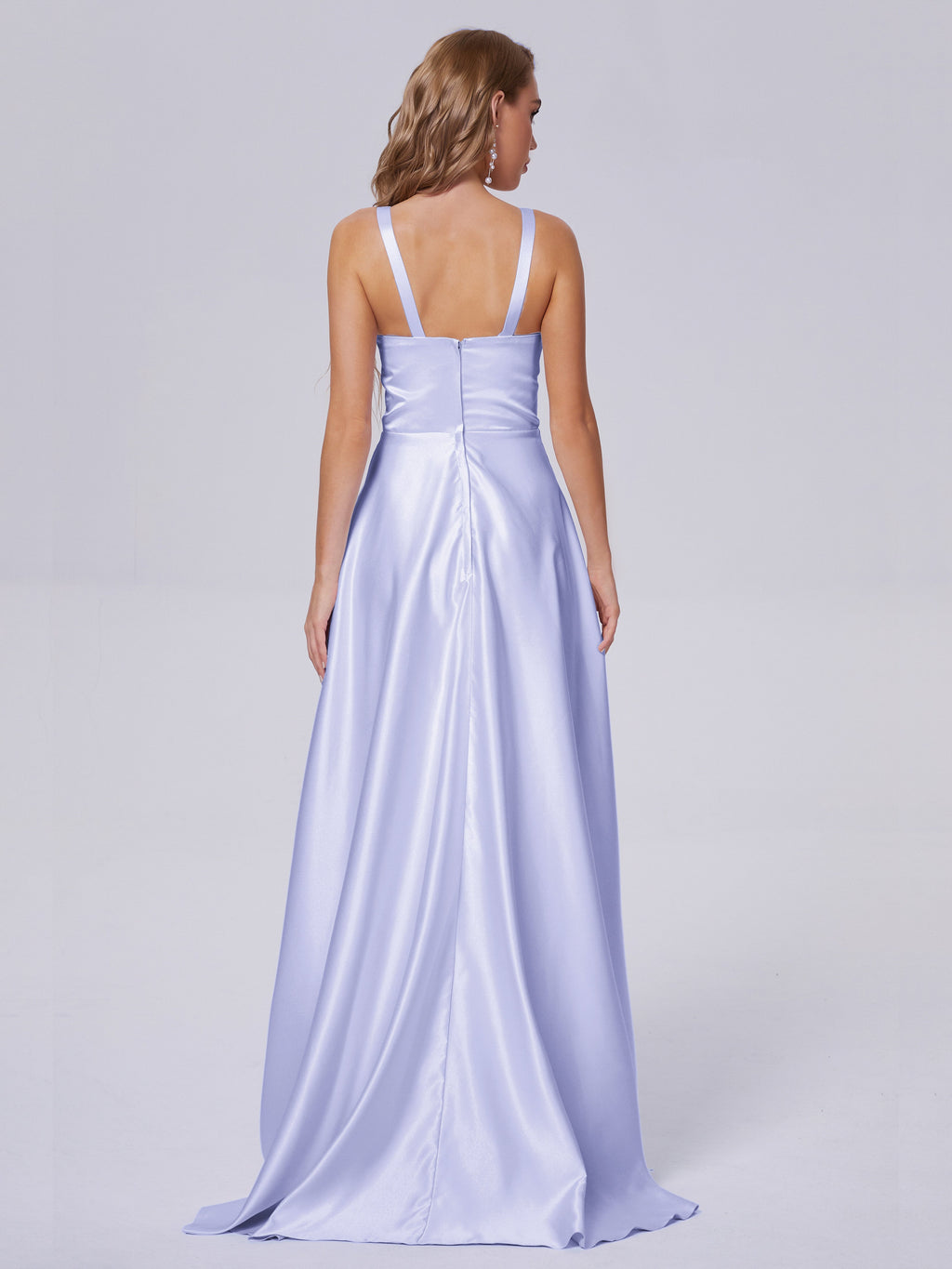 Fiona Sleeveless Satin Long Bridesmaid Dresses