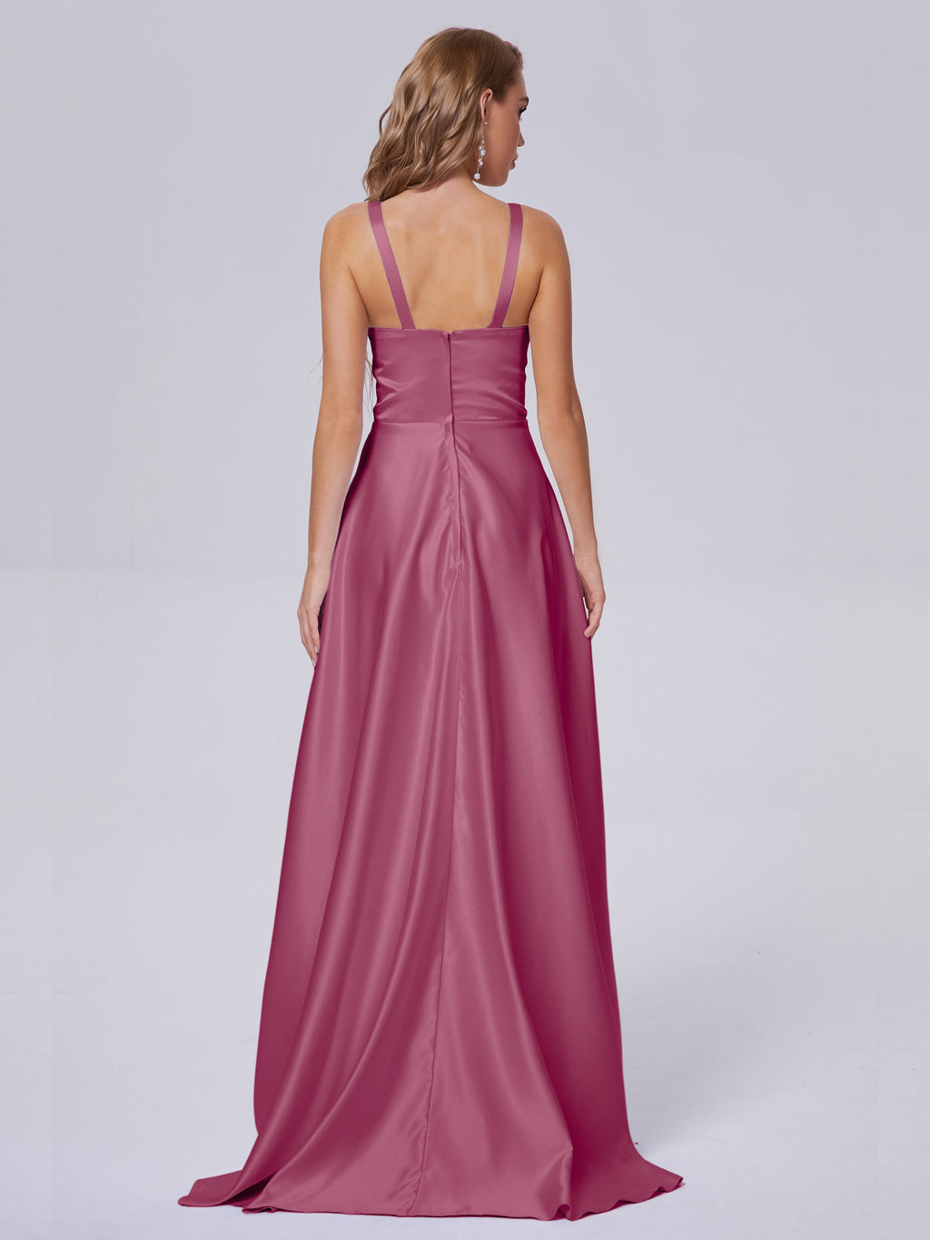 Fiona Sleeveless Satin Long Bridesmaid Dresses