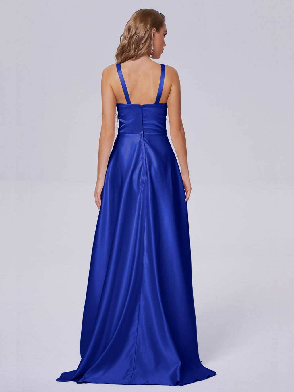 Fiona Sleeveless Satin Long Bridesmaid Dresses