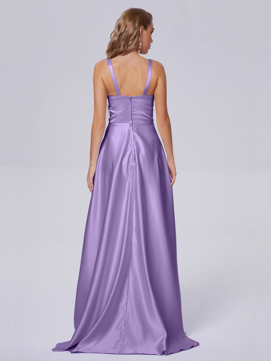 Fiona Sleeveless Satin Long Bridesmaid Dresses