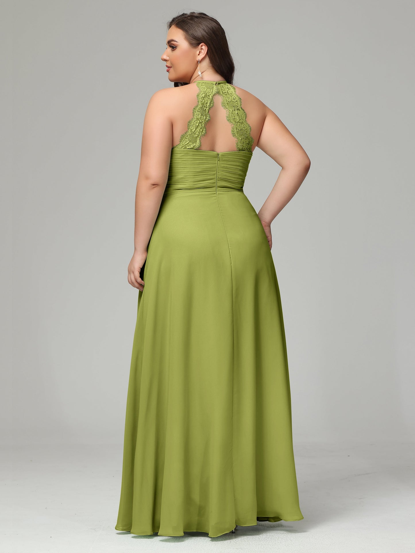 Halter Plus Size Chiffon Bridesmaid Dresses