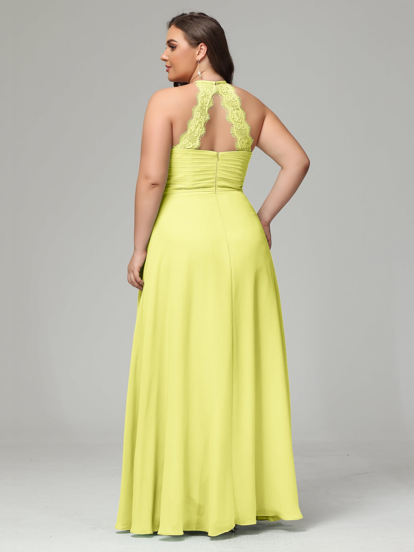Halter Plus Size Chiffon Bridesmaid Dresses