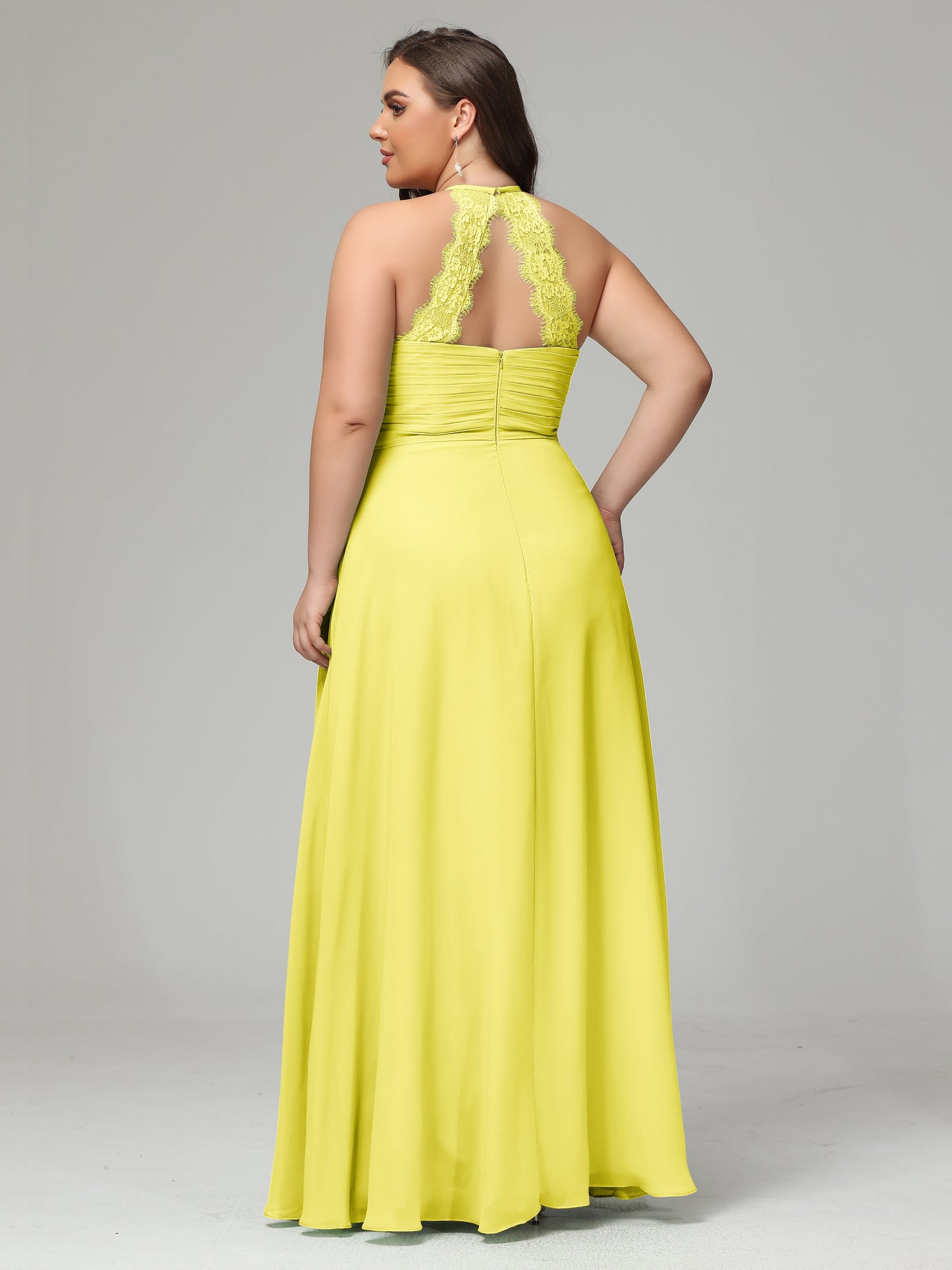 Halter Plus Size Chiffon Bridesmaid Dresses