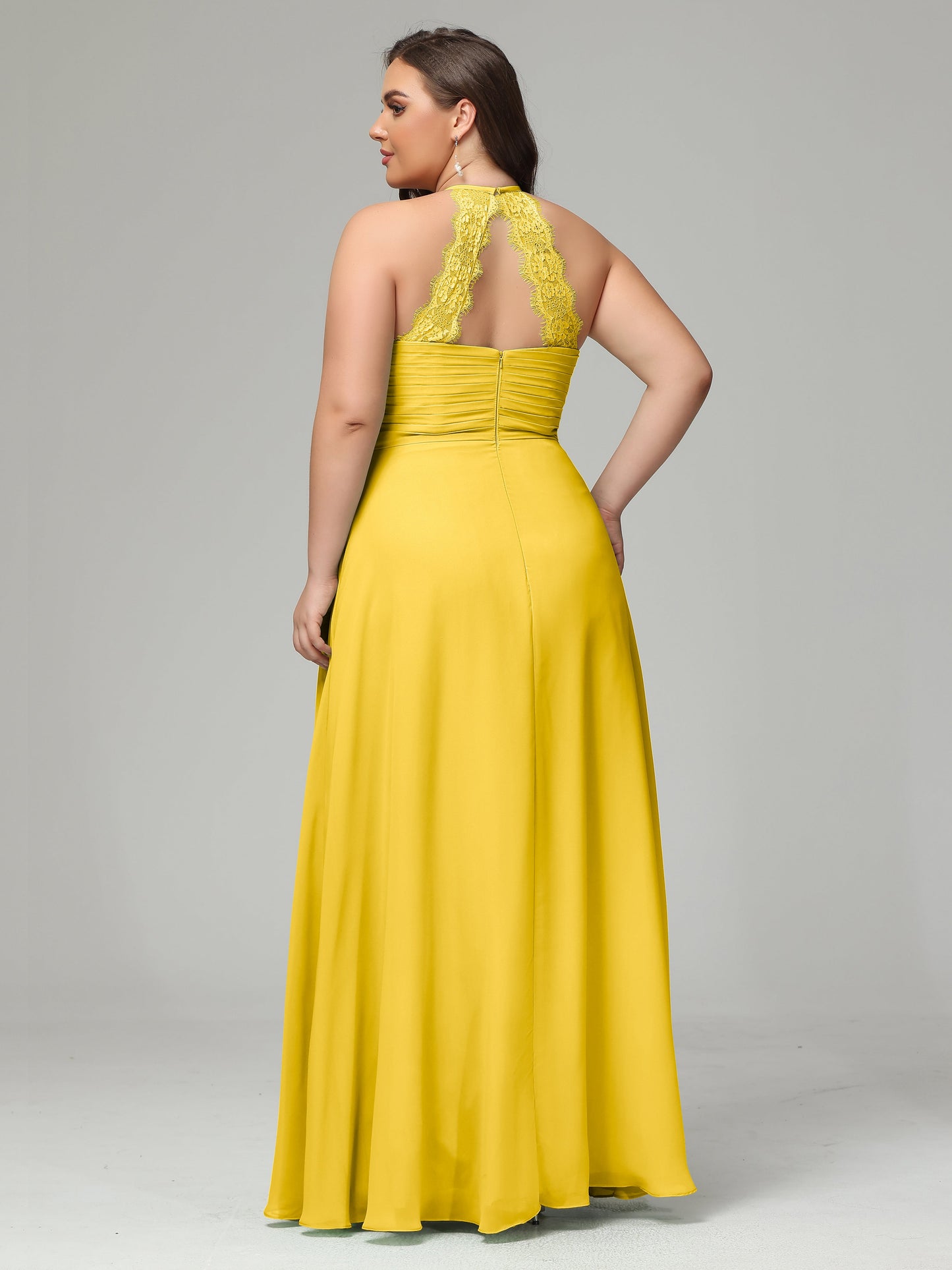 Halter Plus Size Chiffon Bridesmaid Dresses